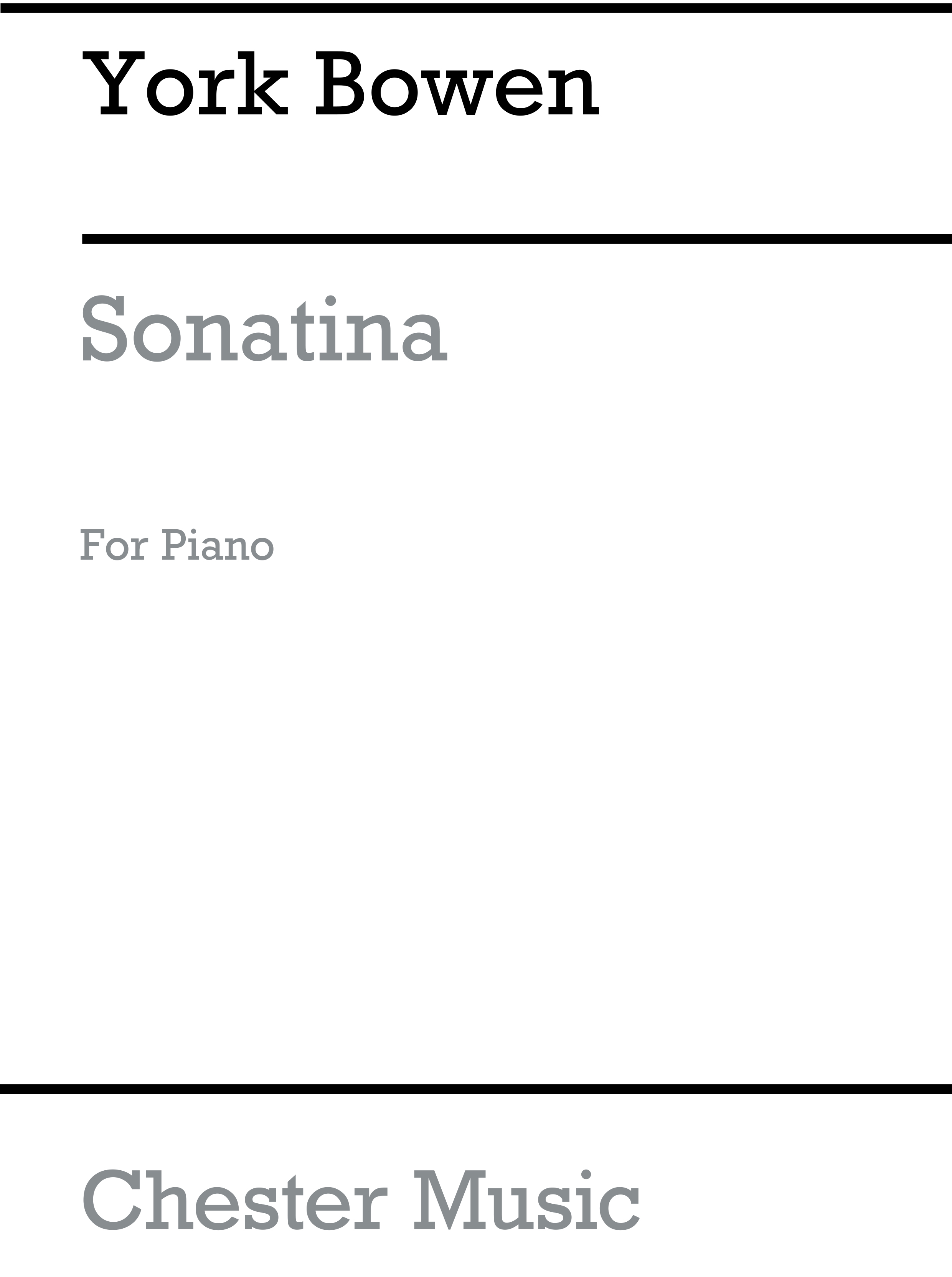 York Bowen: Sonatina Op. 144 for Solo Piano: Piano: Instrumental Work