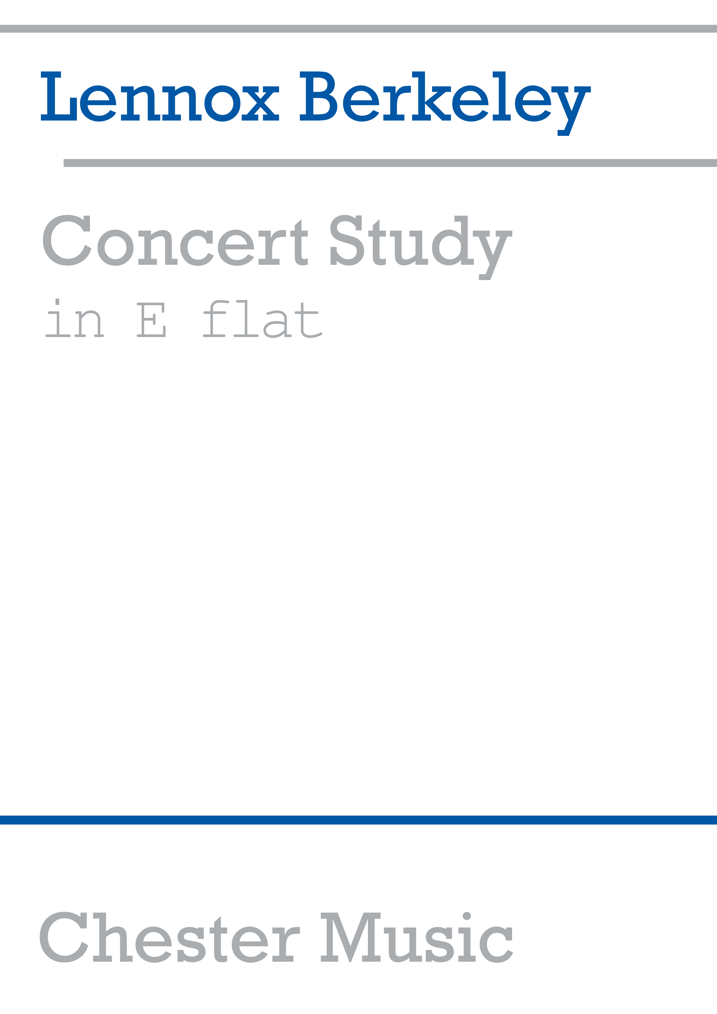 Lennox Berkeley: Concert Study In E Flat Op.48 No.2: Piano: Instrumental Work
