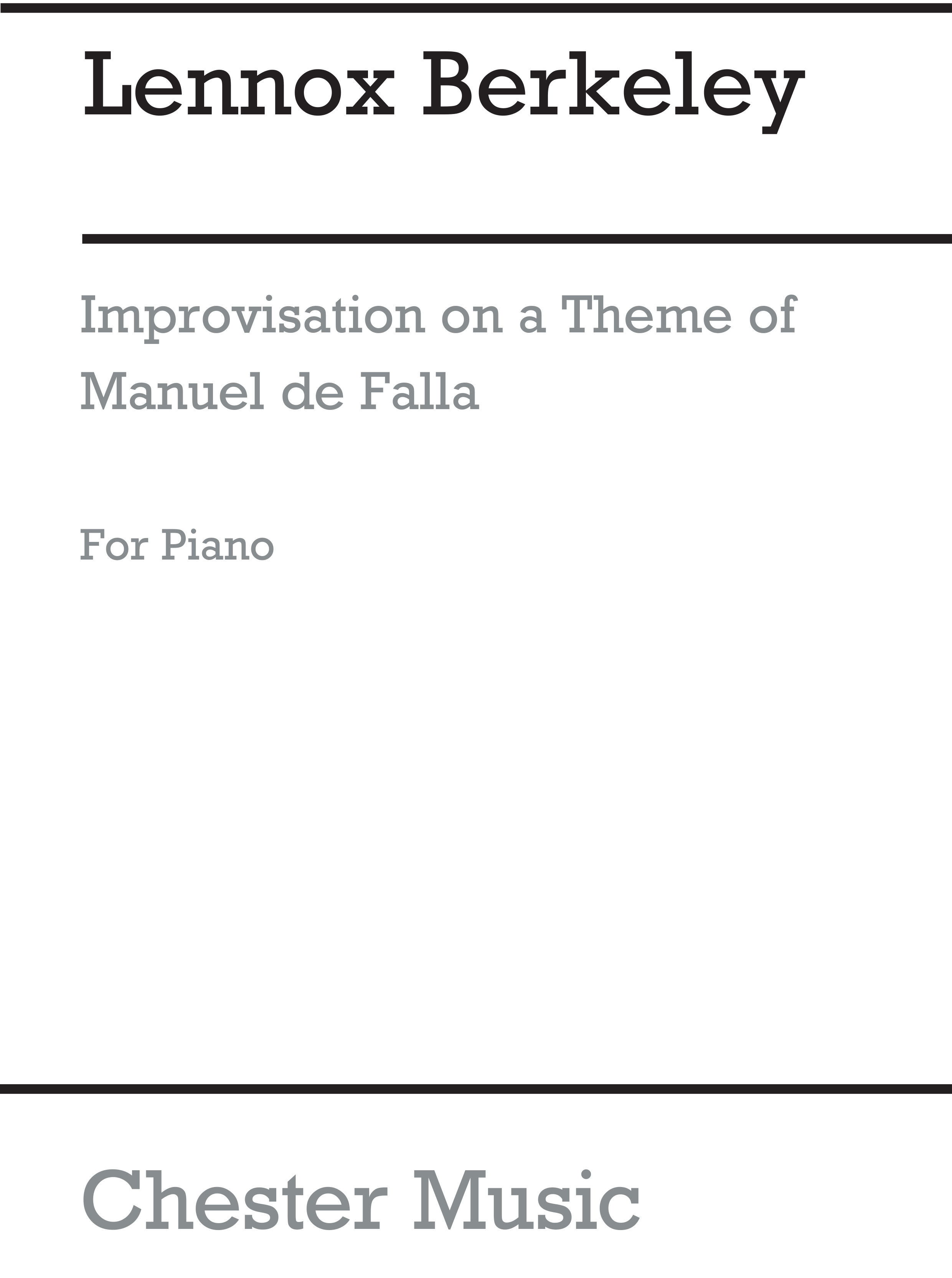 Lennox Berkeley: Improvisation On A Theme Of De Falla Op.55 No.2: Piano: