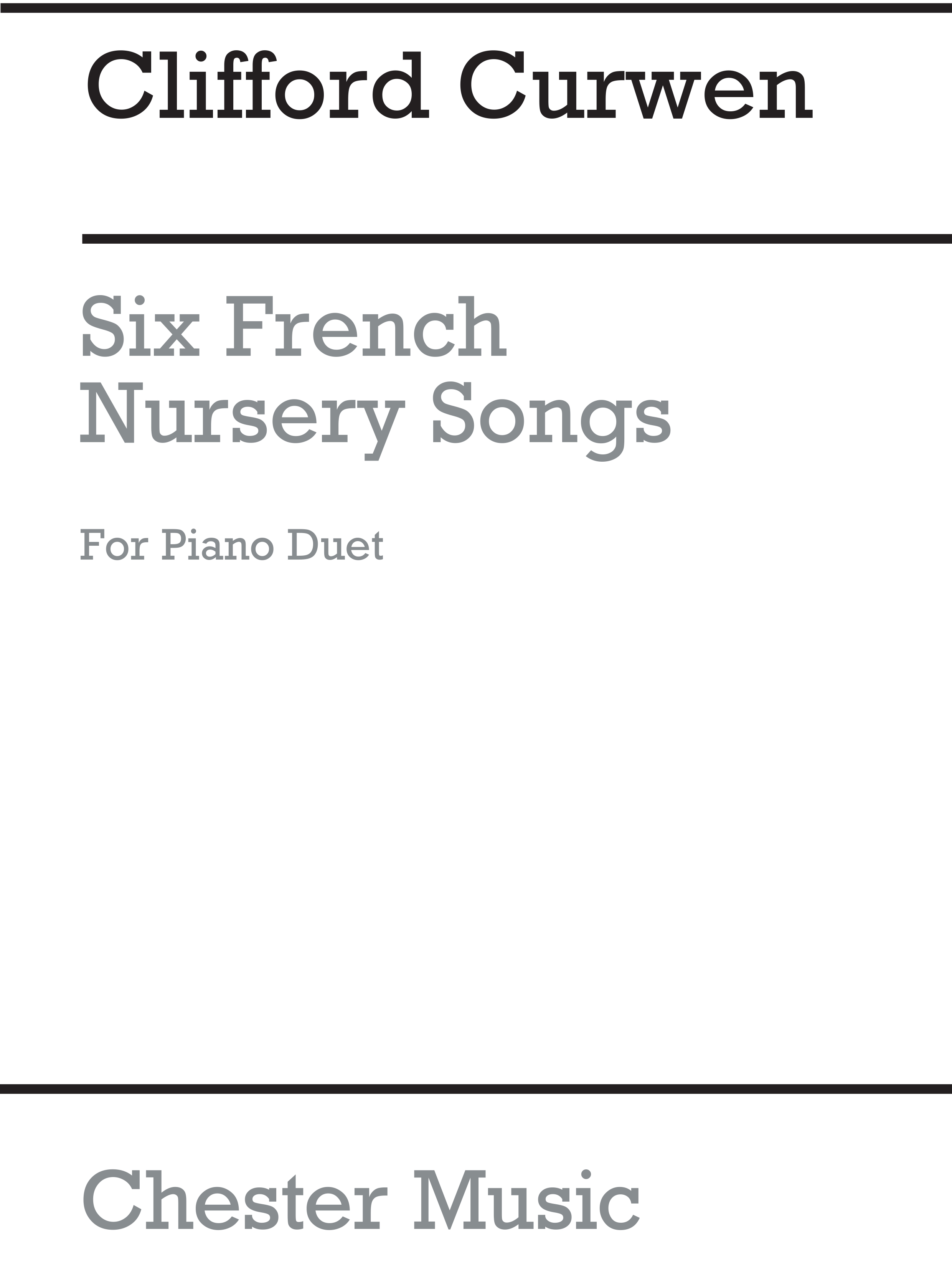 Clifford Curwin: 6 French Nursery Songs For Piano Duet: Piano Duet: Instrumental