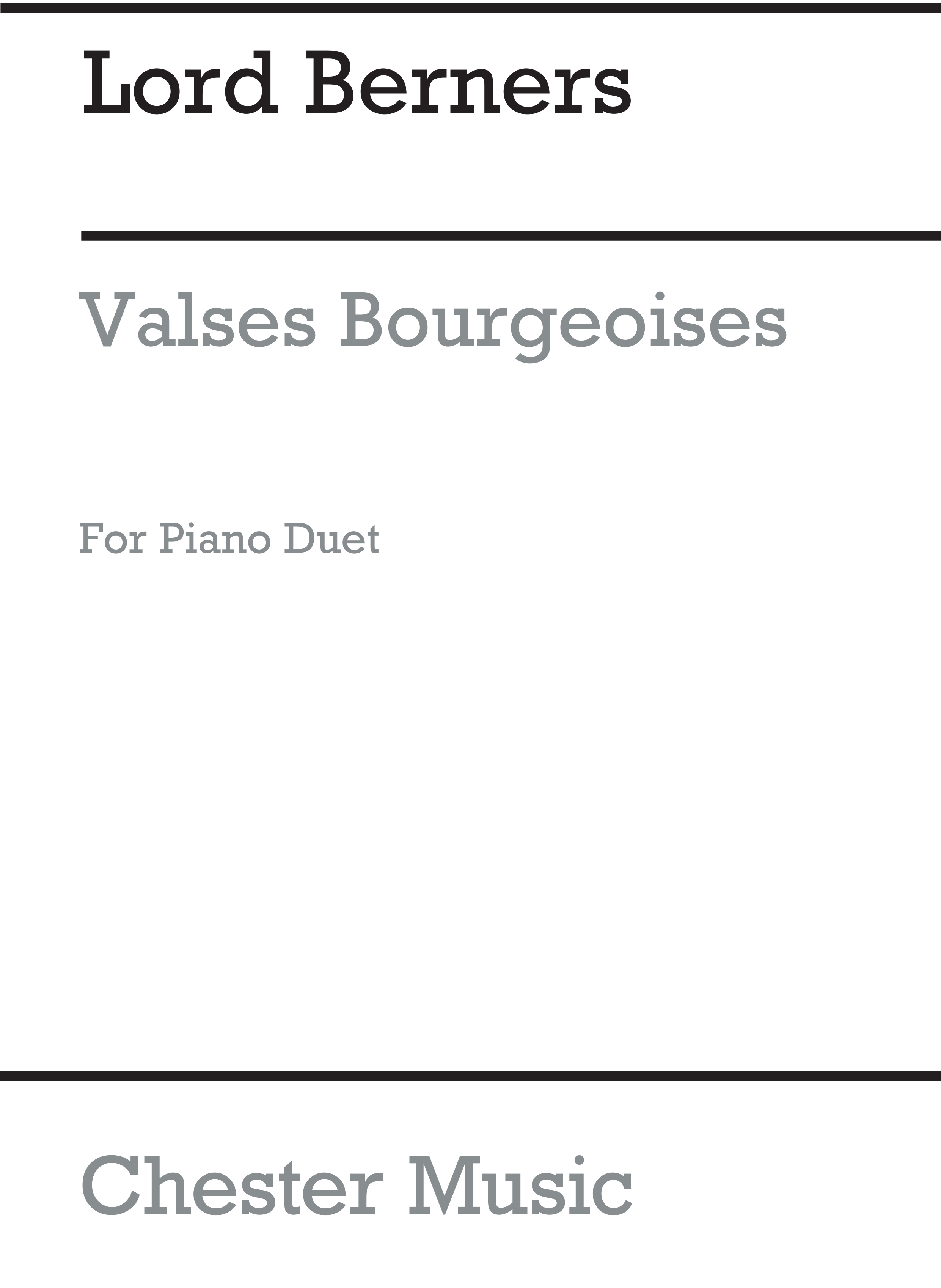 Lord Berners: Valses Bourgeoises (Piano Duet): Piano Duet: Instrumental Work