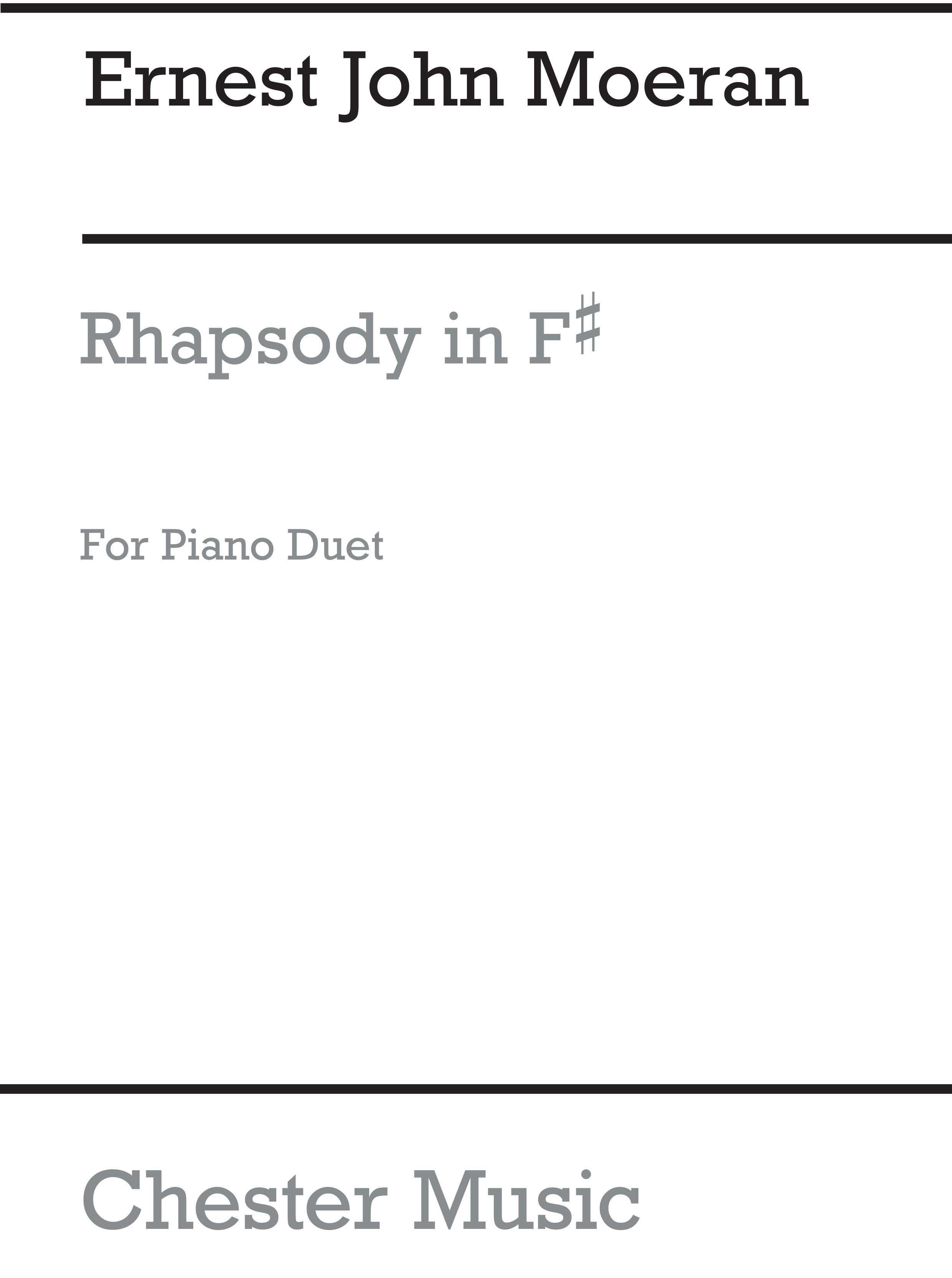 E.J. Moeran: Rhapsody In F Sharp (Two Pianos): Piano Duet: Instrumental Work