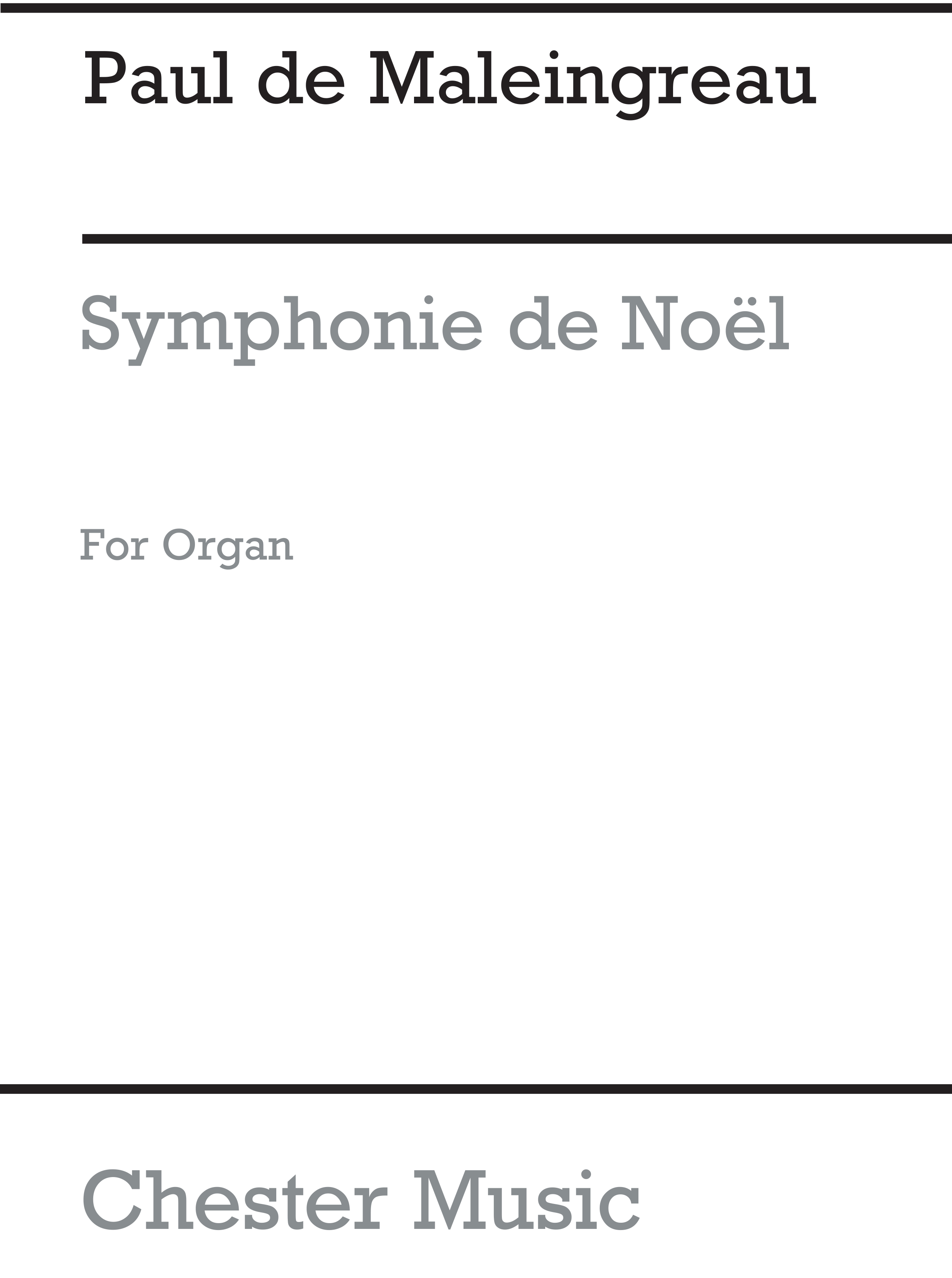 Paul de Maleingreau: Symphonie De Noel Op.19: Organ: Instrumental Work