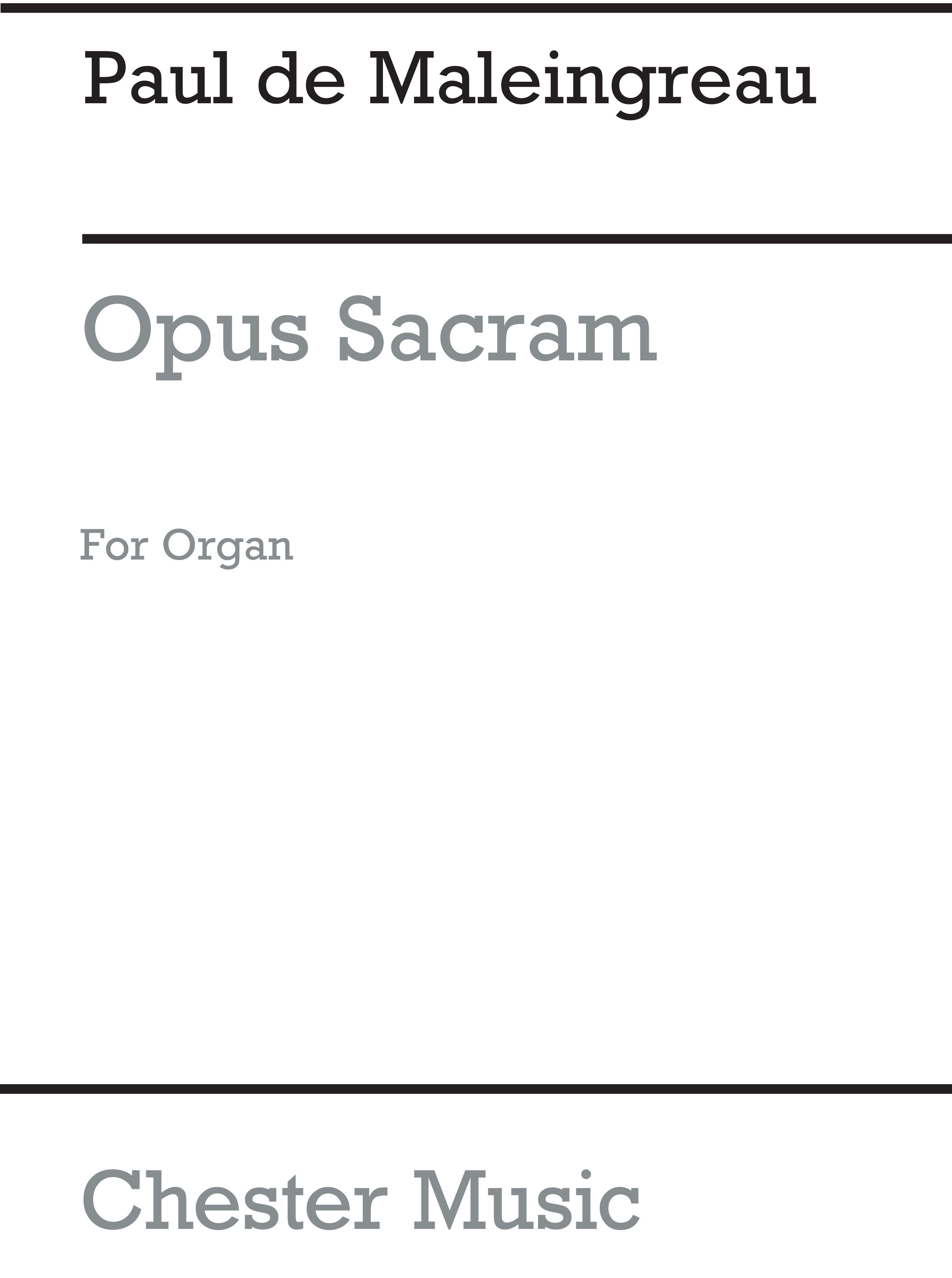 Paul de Maleingreau: Opus Sacrum Op.10: Organ: Instrumental Work