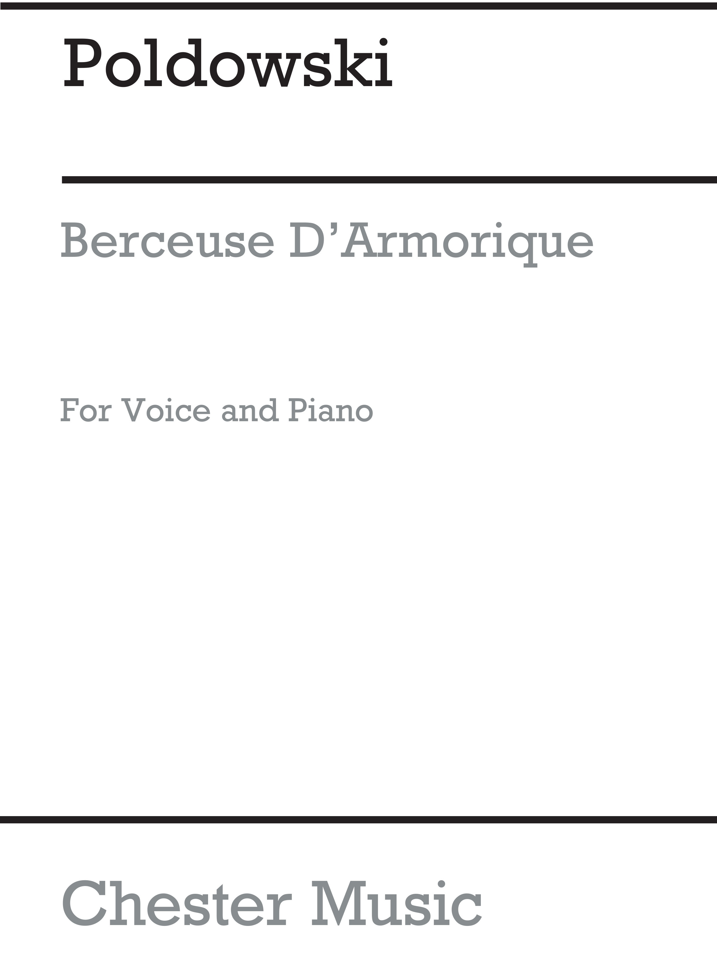 Poldowski: Berceuse D'armorique (Voice And Piano): Voice: Vocal Work