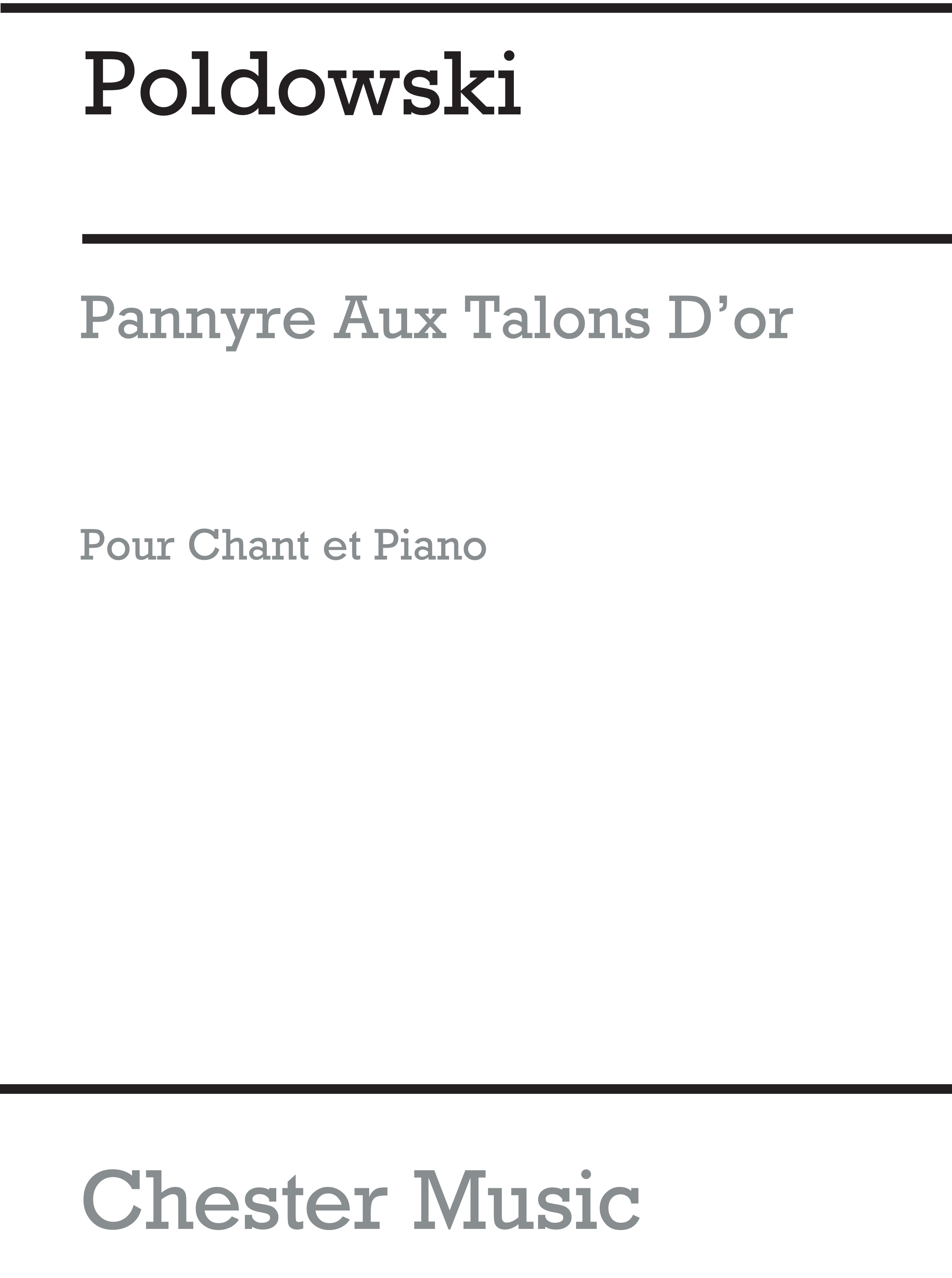 Poldowski: Pannyre Aux Talons D'or for Voice with Piano acc.: Voice: