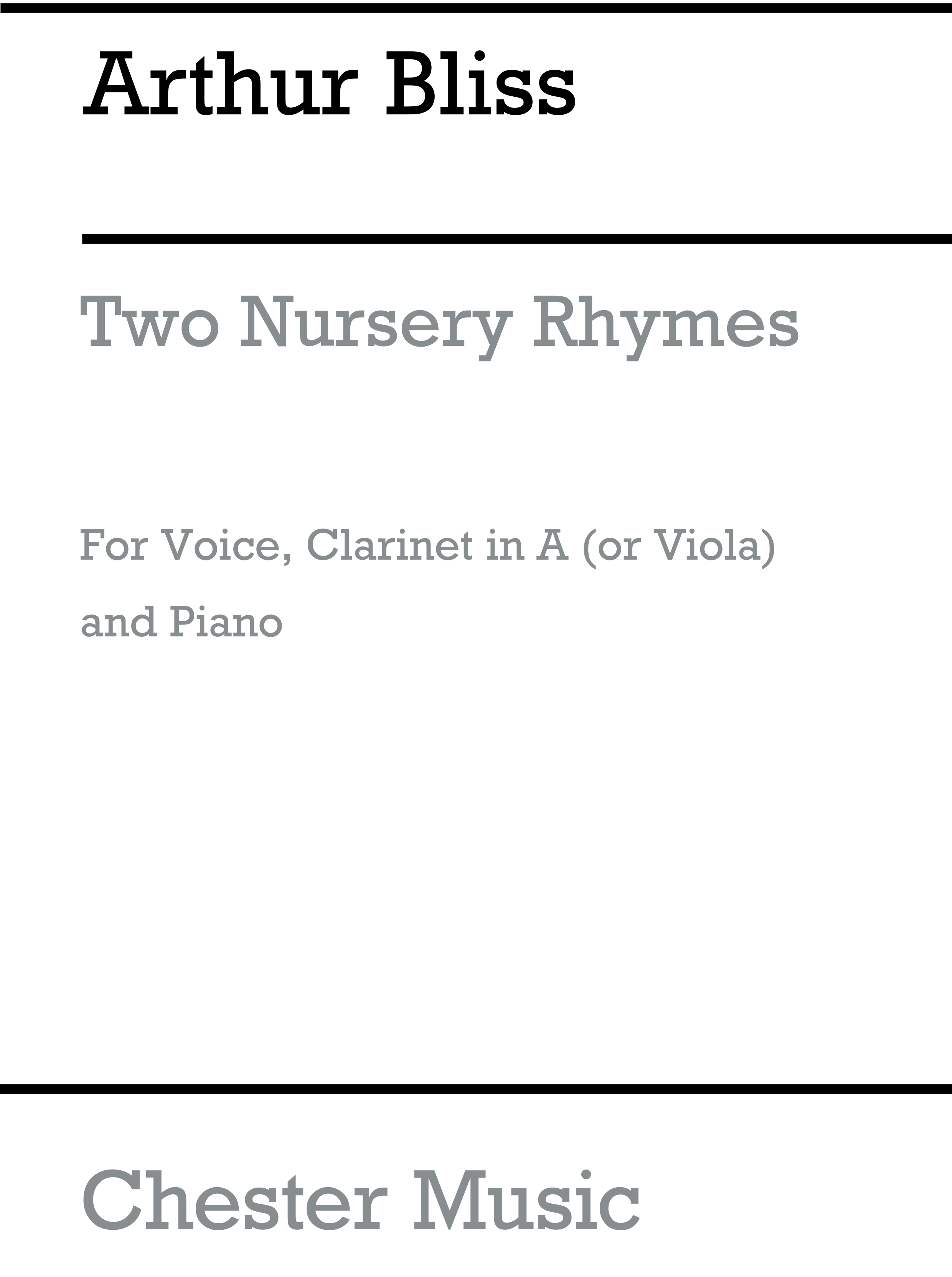 Arthur Bliss: Two Nursery Rhymes: Chamber Ensemble: Instrumental Work