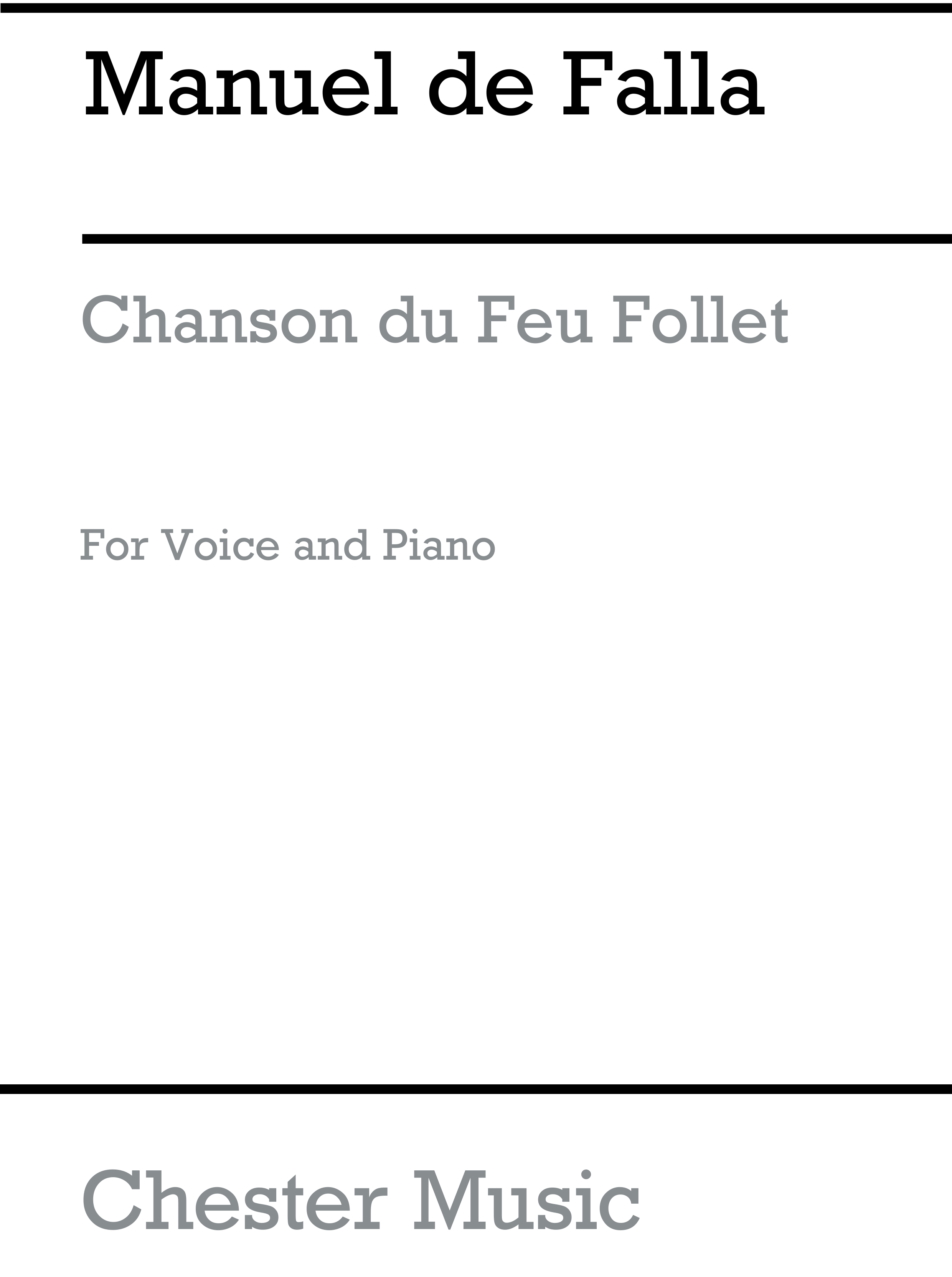 Manuel de Falla: Cancion Del Fuego Fatuo: Voice: Vocal Work