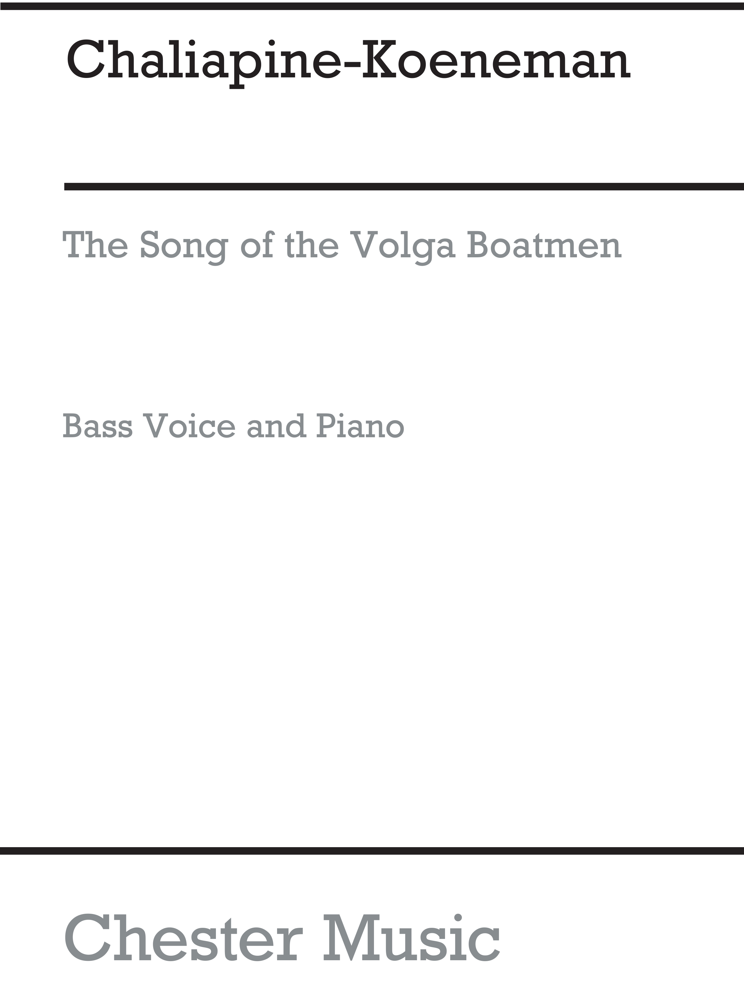Feodor Chaliapine: The Song Of The Volga Boatmen: Bass: Vocal Score