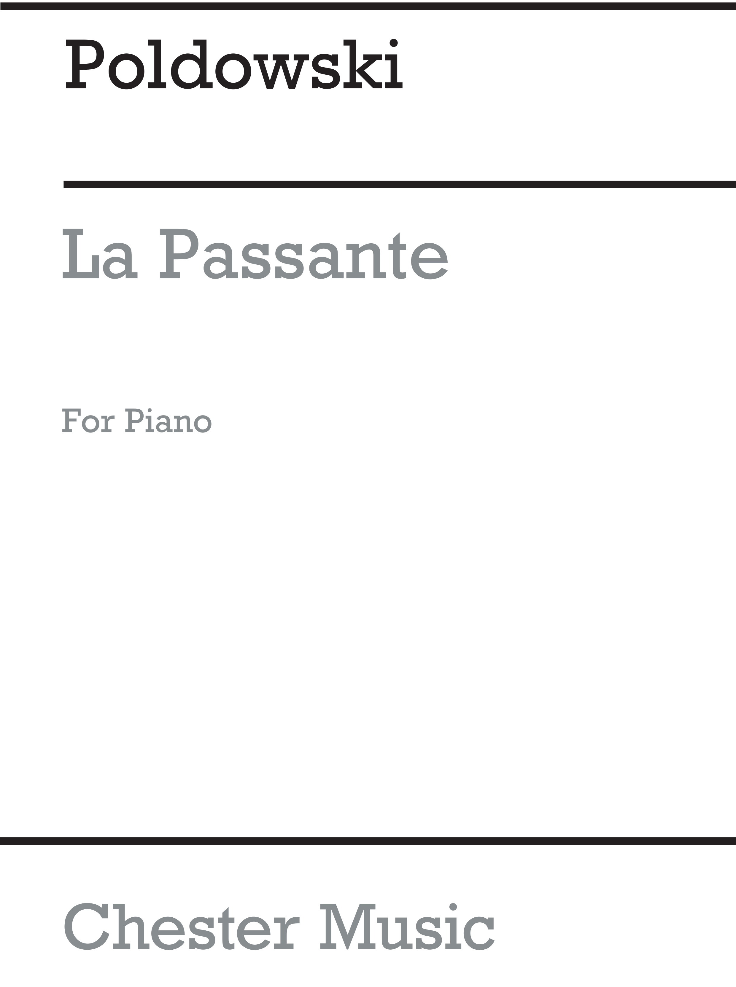 Poldowski: La Passante for Voice with Piano acc.: Voice: Instrumental Work