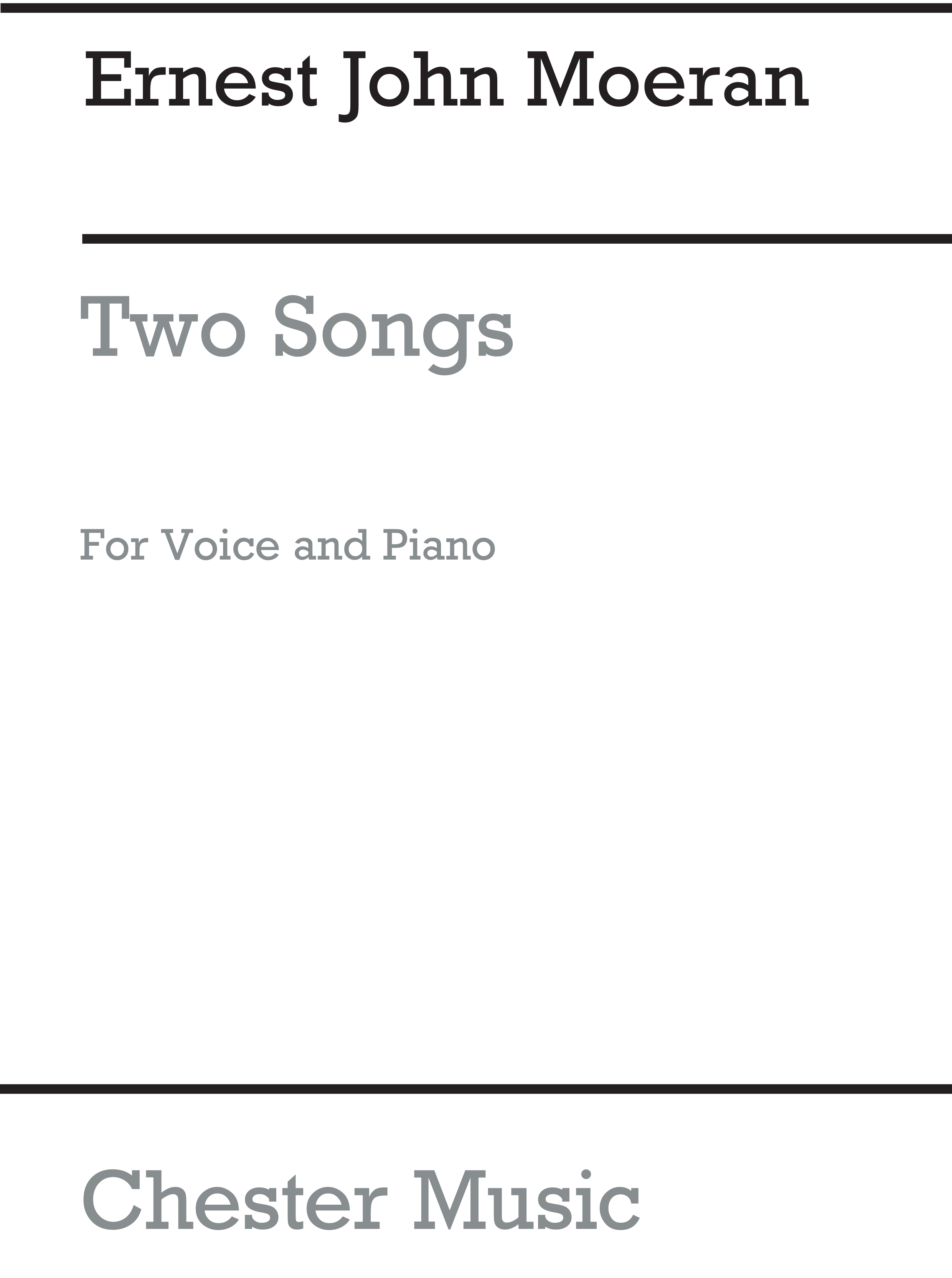 E.J. Moeran: Two Songs: High Voice: Score