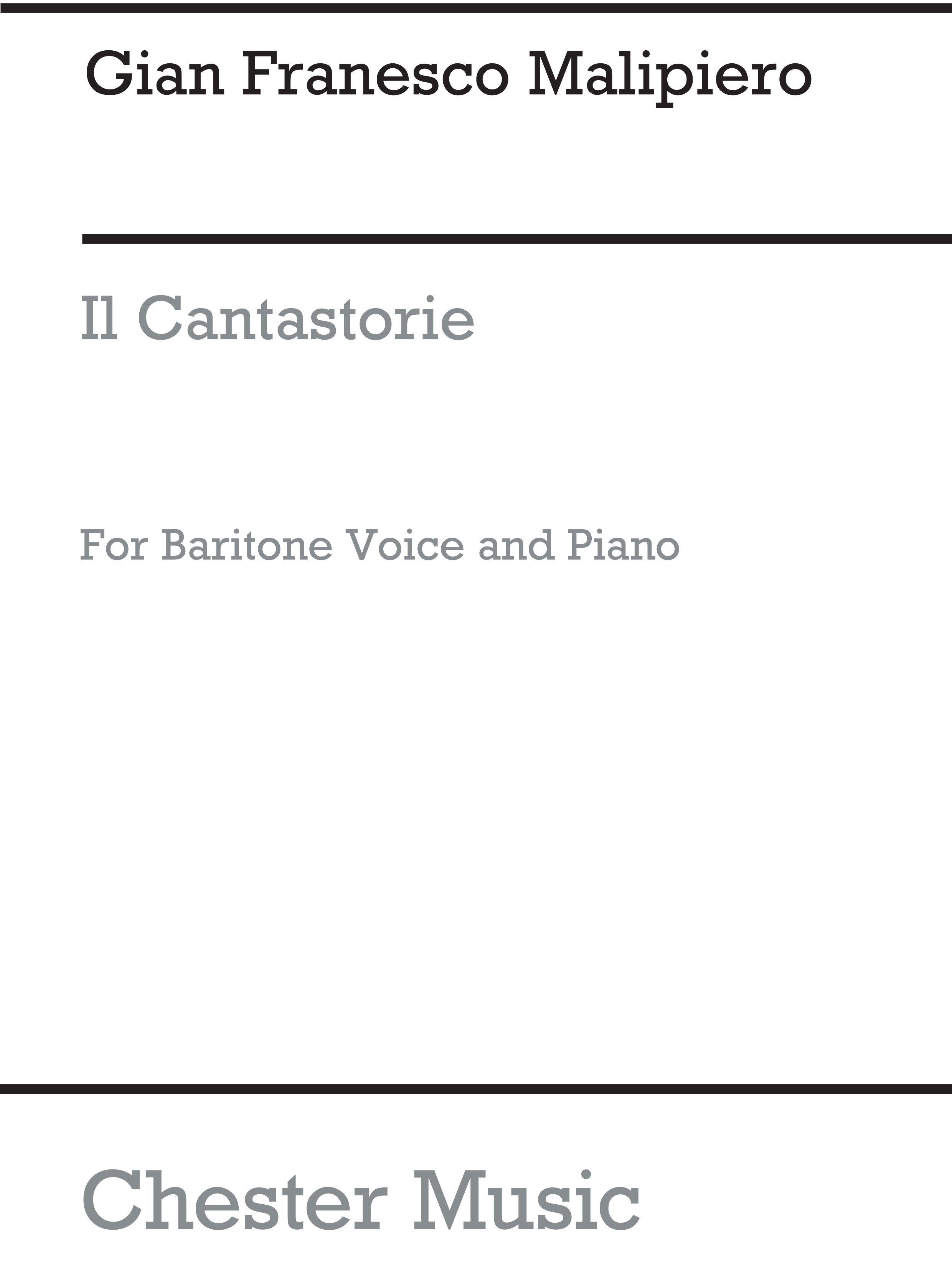 Gian Francesco Malipiero: Il Cantastorie Baritone From Sette Canzoni: Baritone