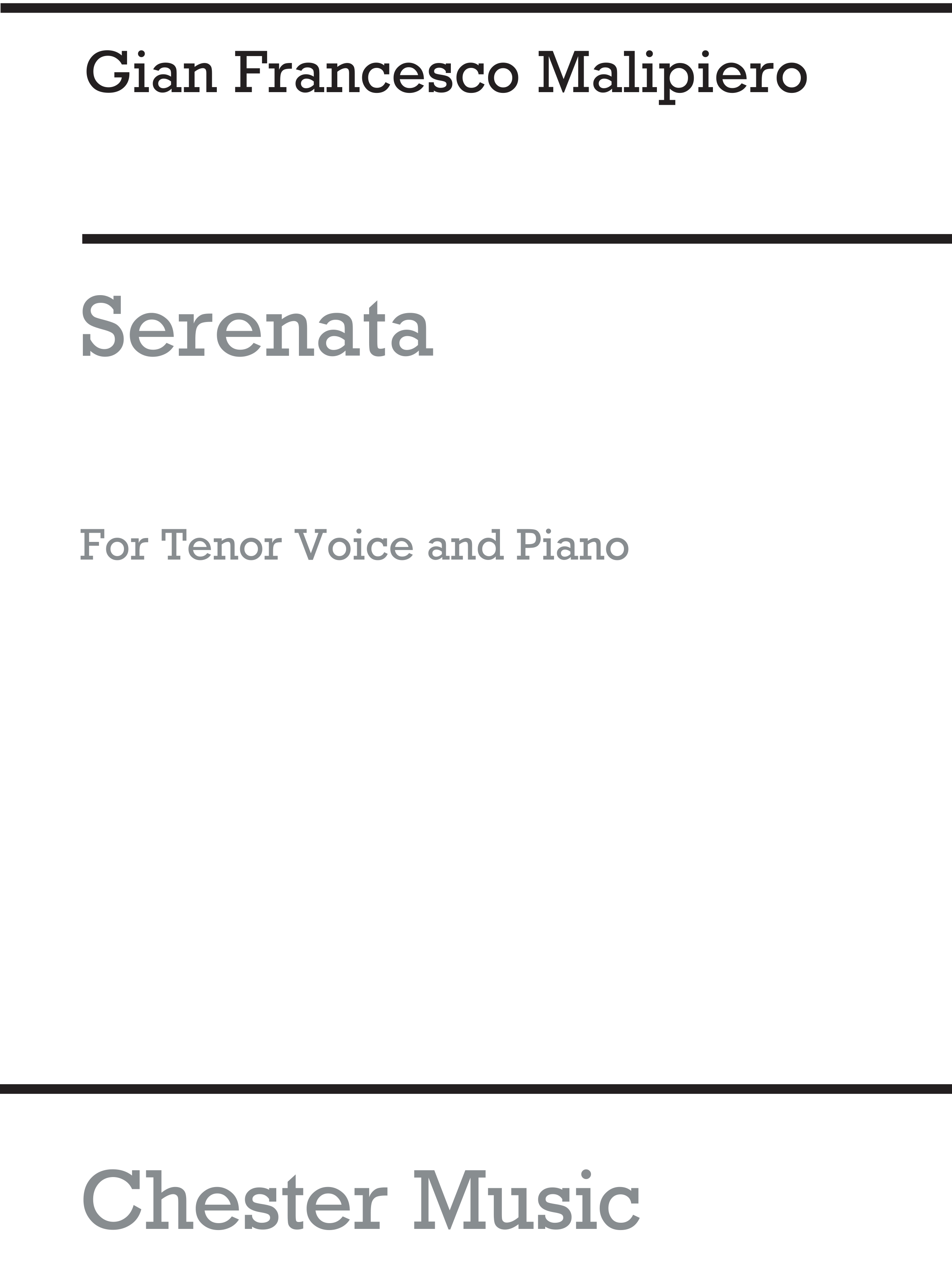 Gian Francesco Malipiero: Serenata From Sette Canzoni: Tenor: Instrumental Work