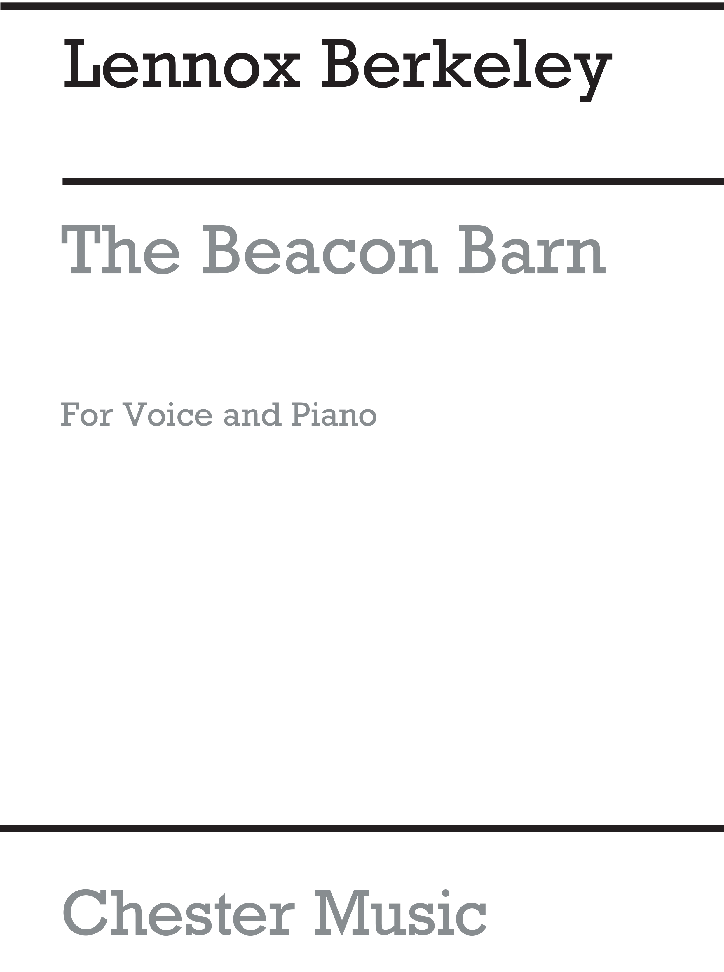 Lennox Berkeley: Beacon Barn Op.14 No.2: Medium Voice: Instrumental Work