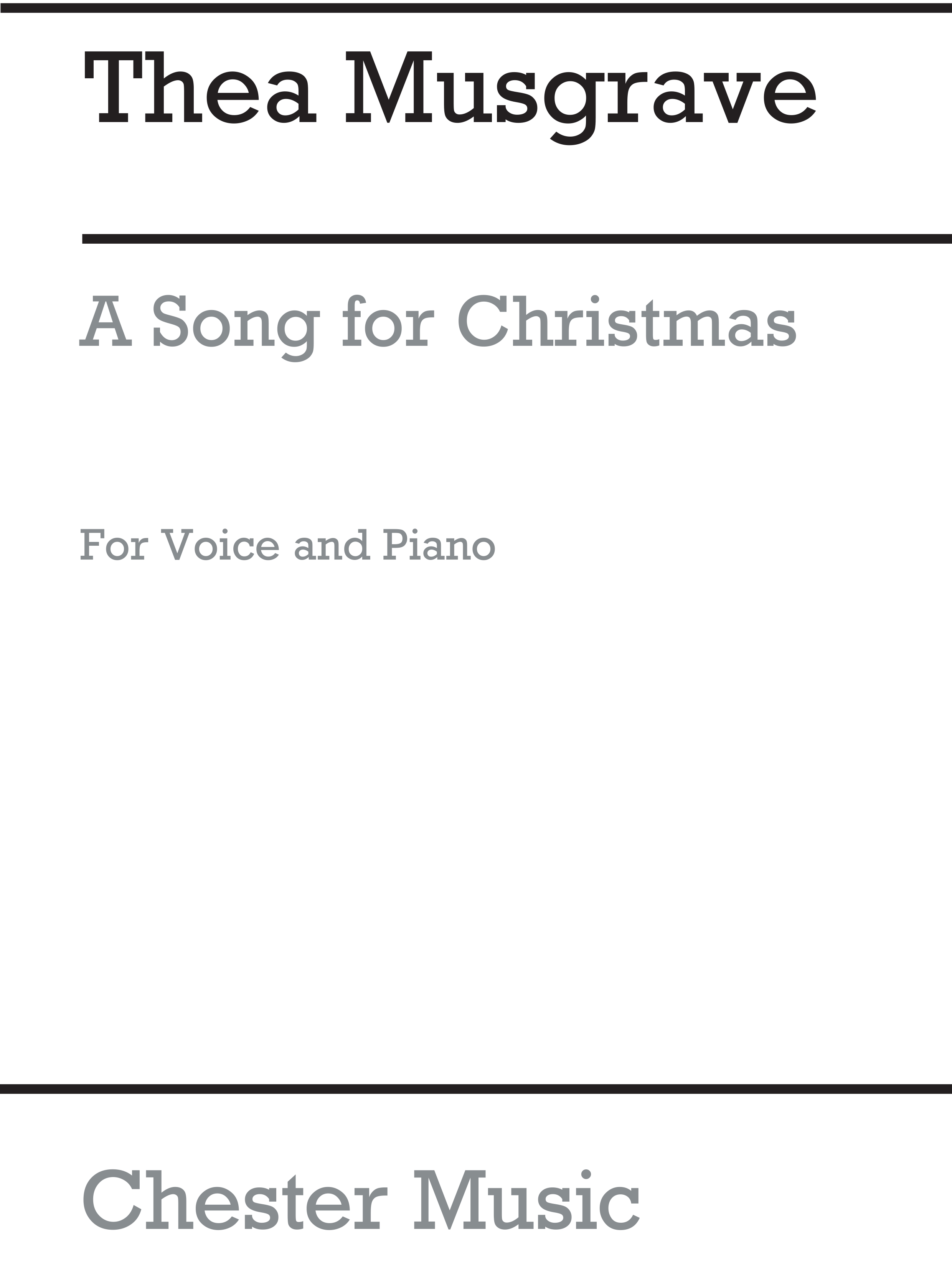 Thea Musgrave: A Song For Christmas: Voice: Vocal Score