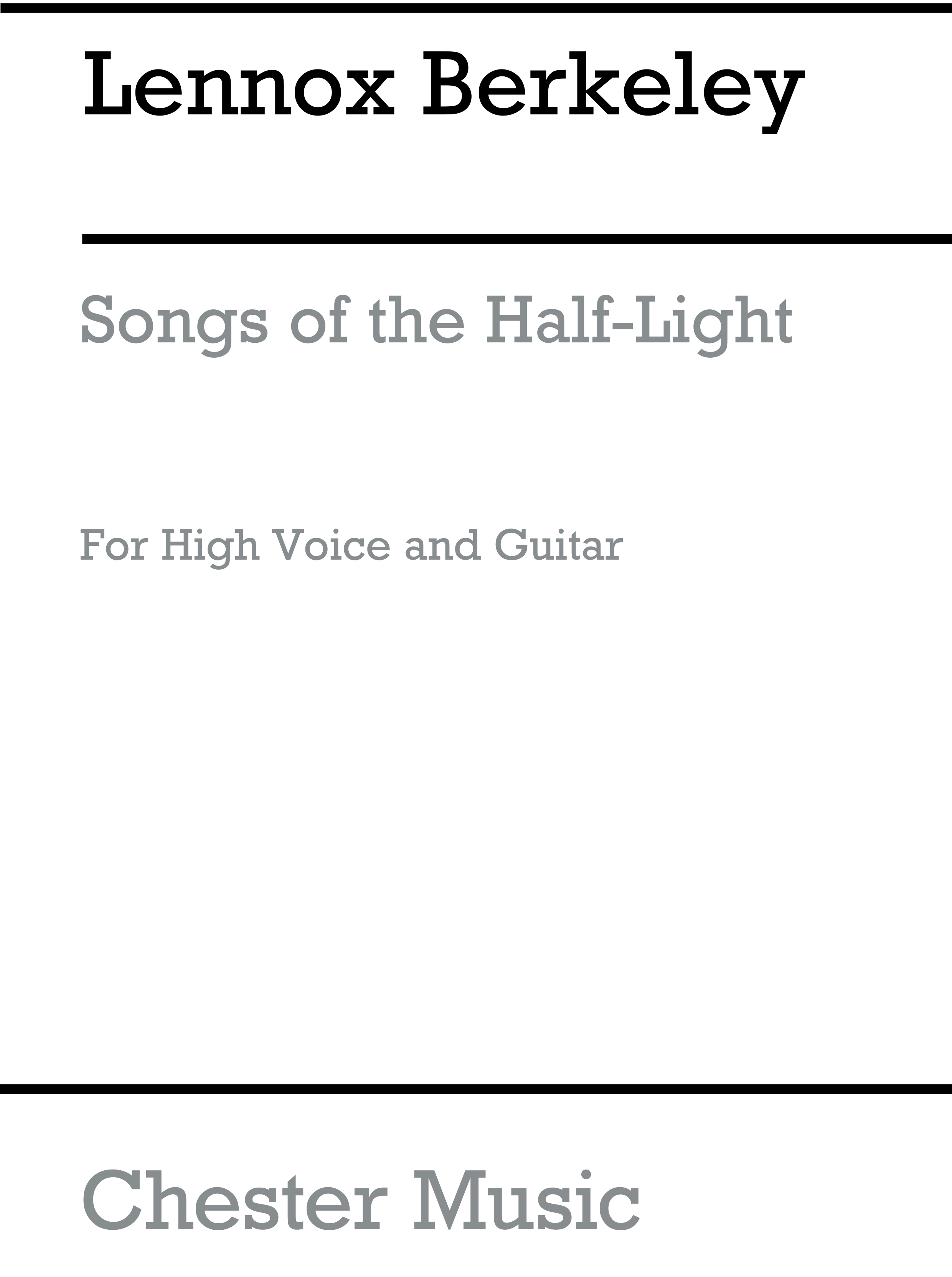 Lennox Berkeley: Songs Of The Half-Light Op.65: High Voice: Instrumental Work