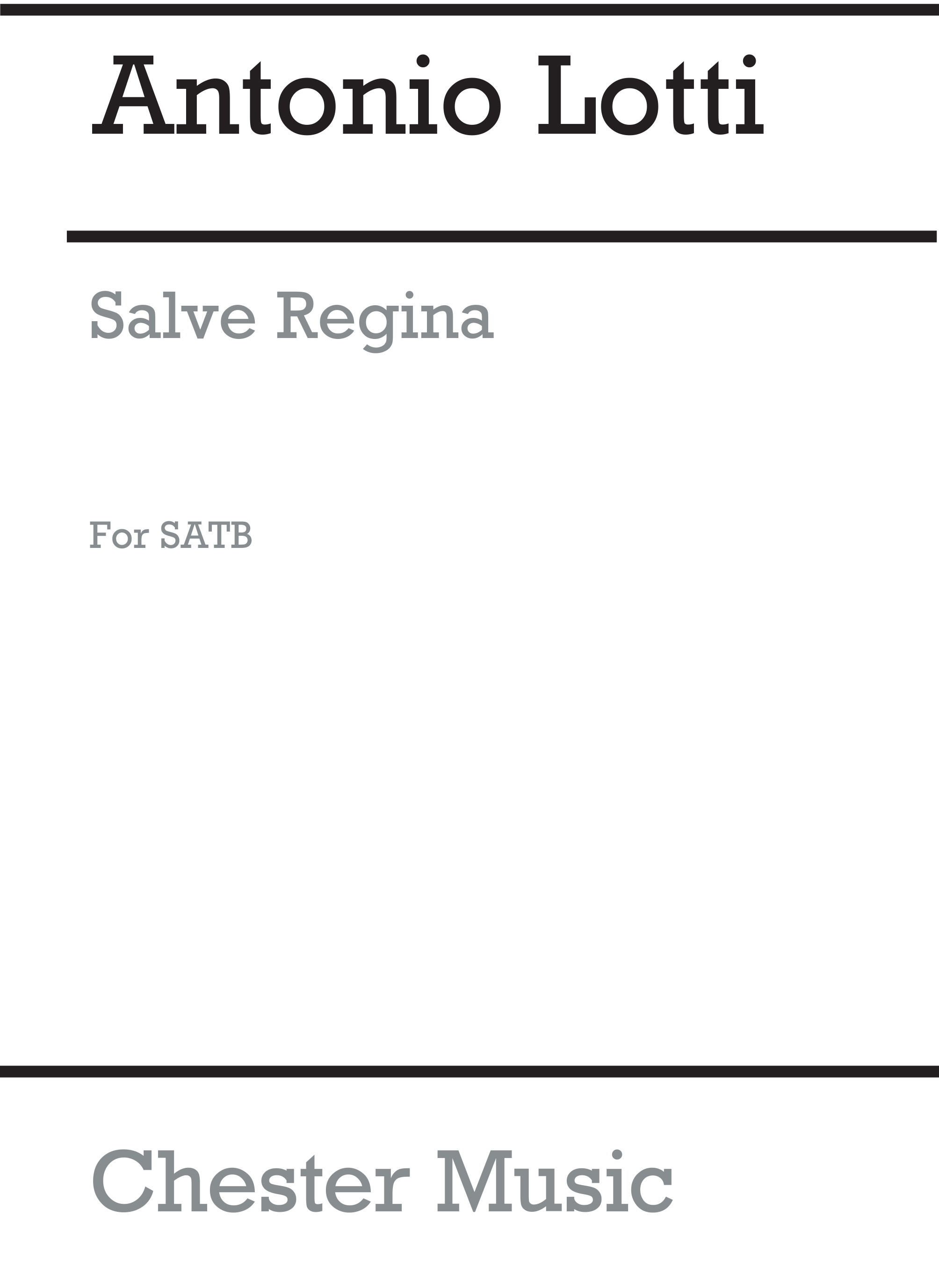 Antonio Lotti: Salve Regina Satb (L): SATB: Vocal Score