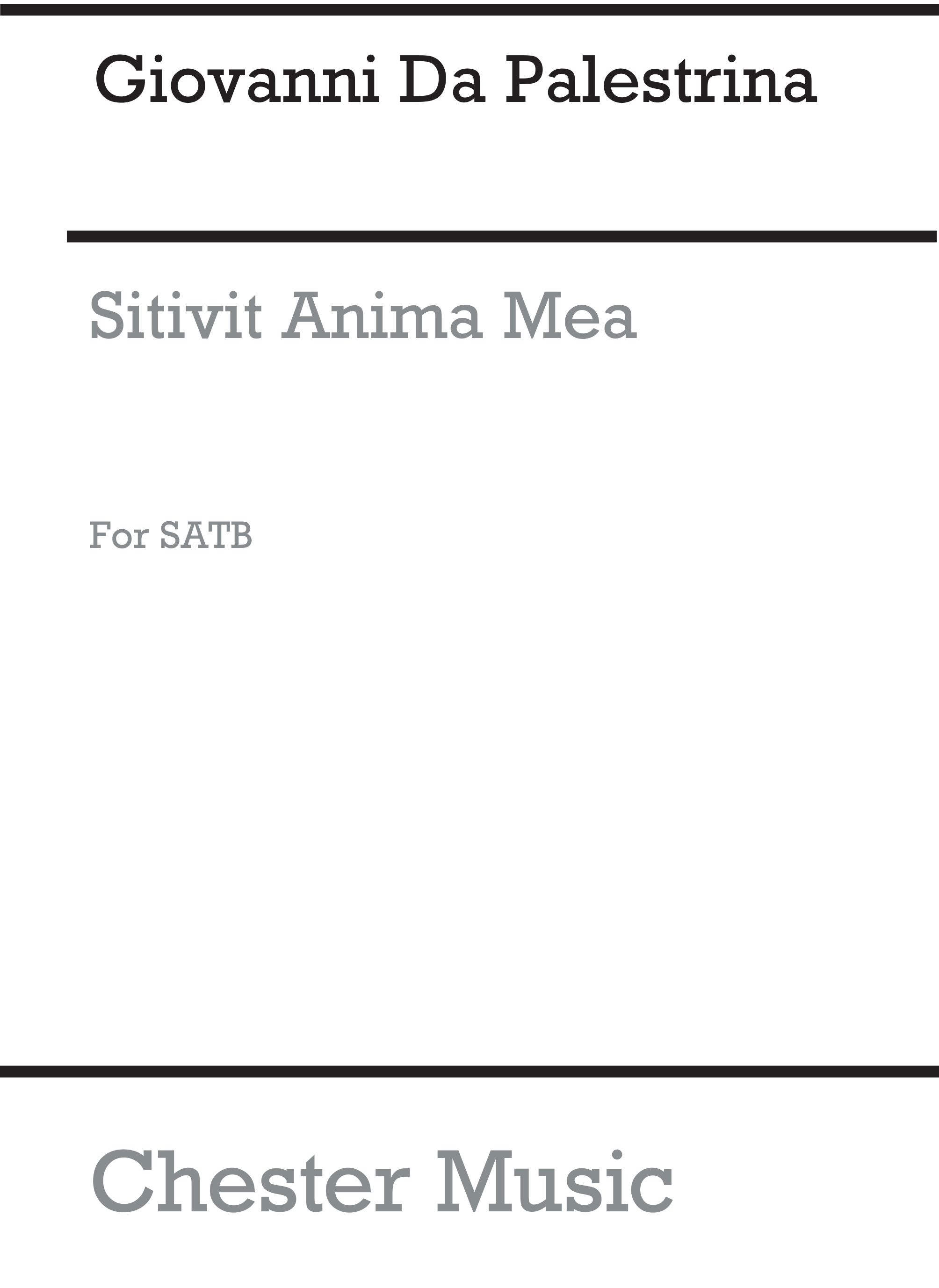 Giovanni Palestrina: Sitivit Anima Mea: SATB: Vocal Score