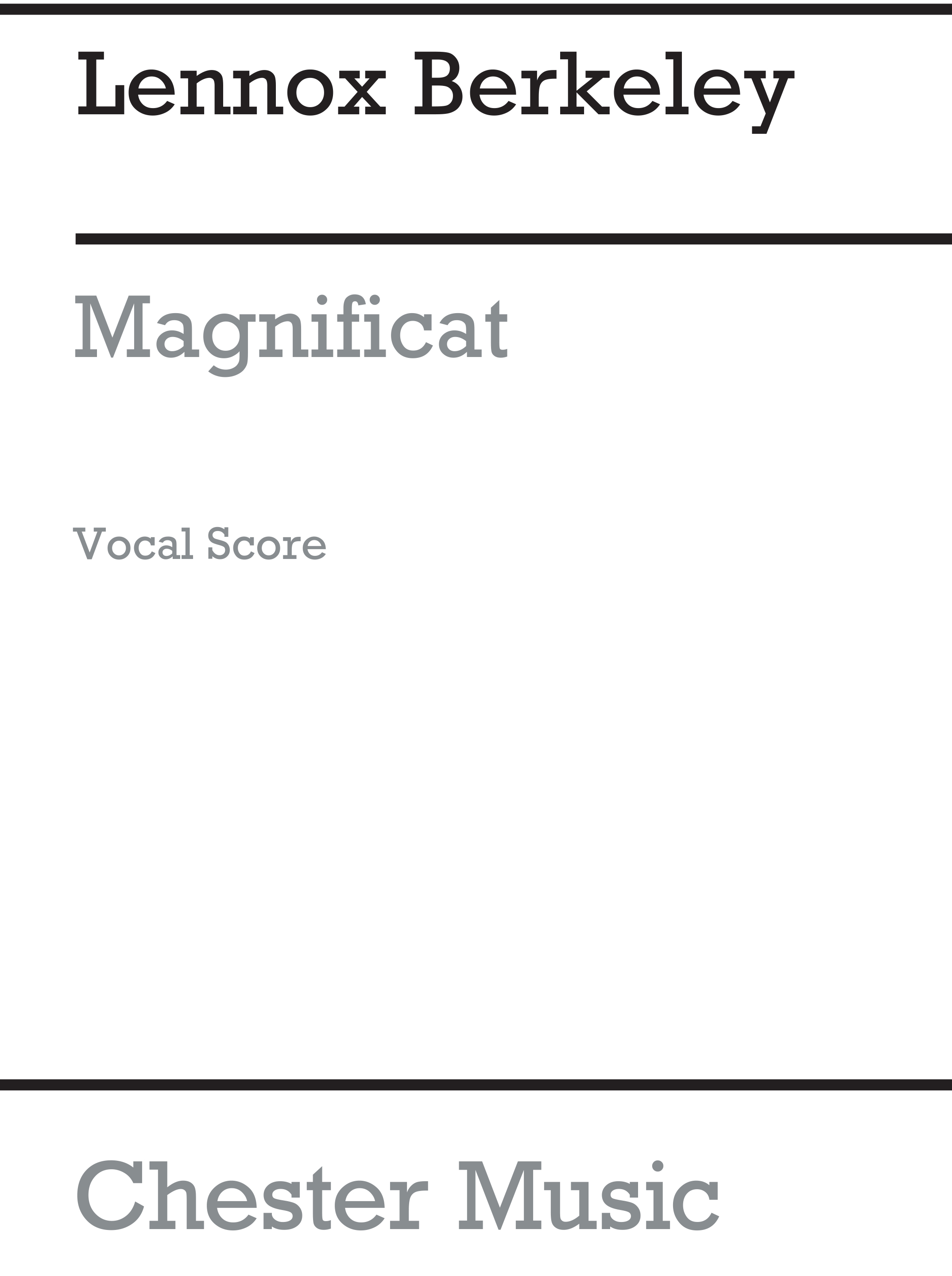 Lennox Berkeley: Magnificat Op.71: SATB: Vocal Score