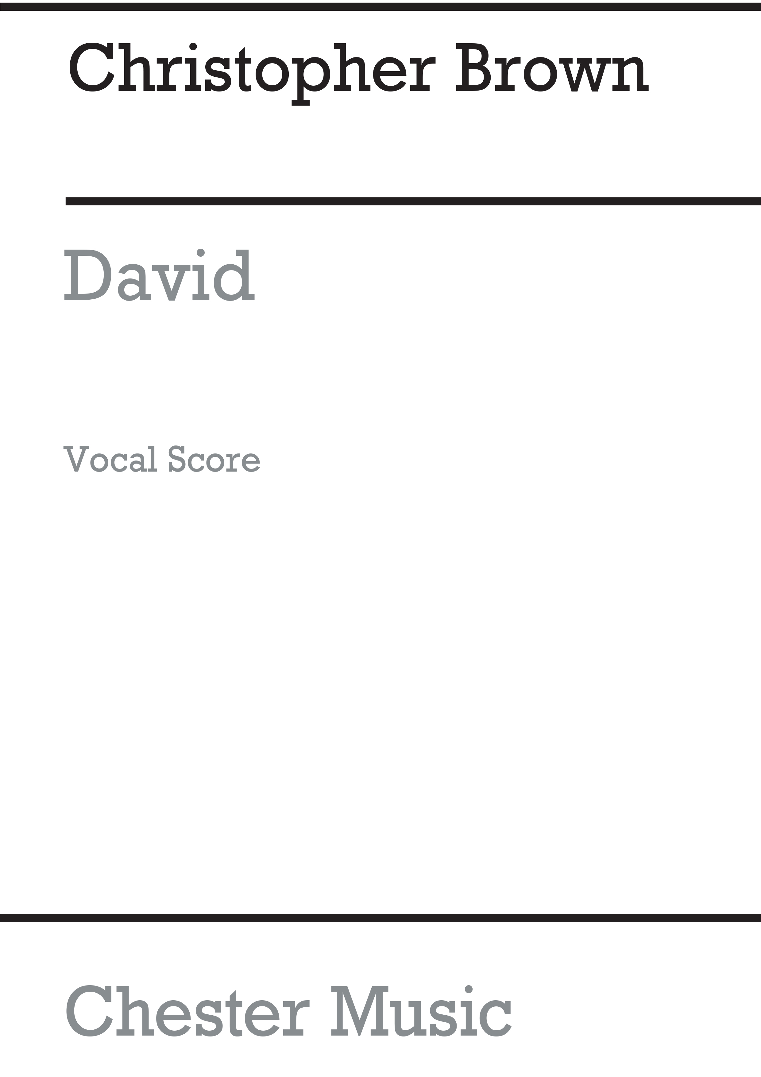 Christopher Brown: David: SATB: Vocal Score