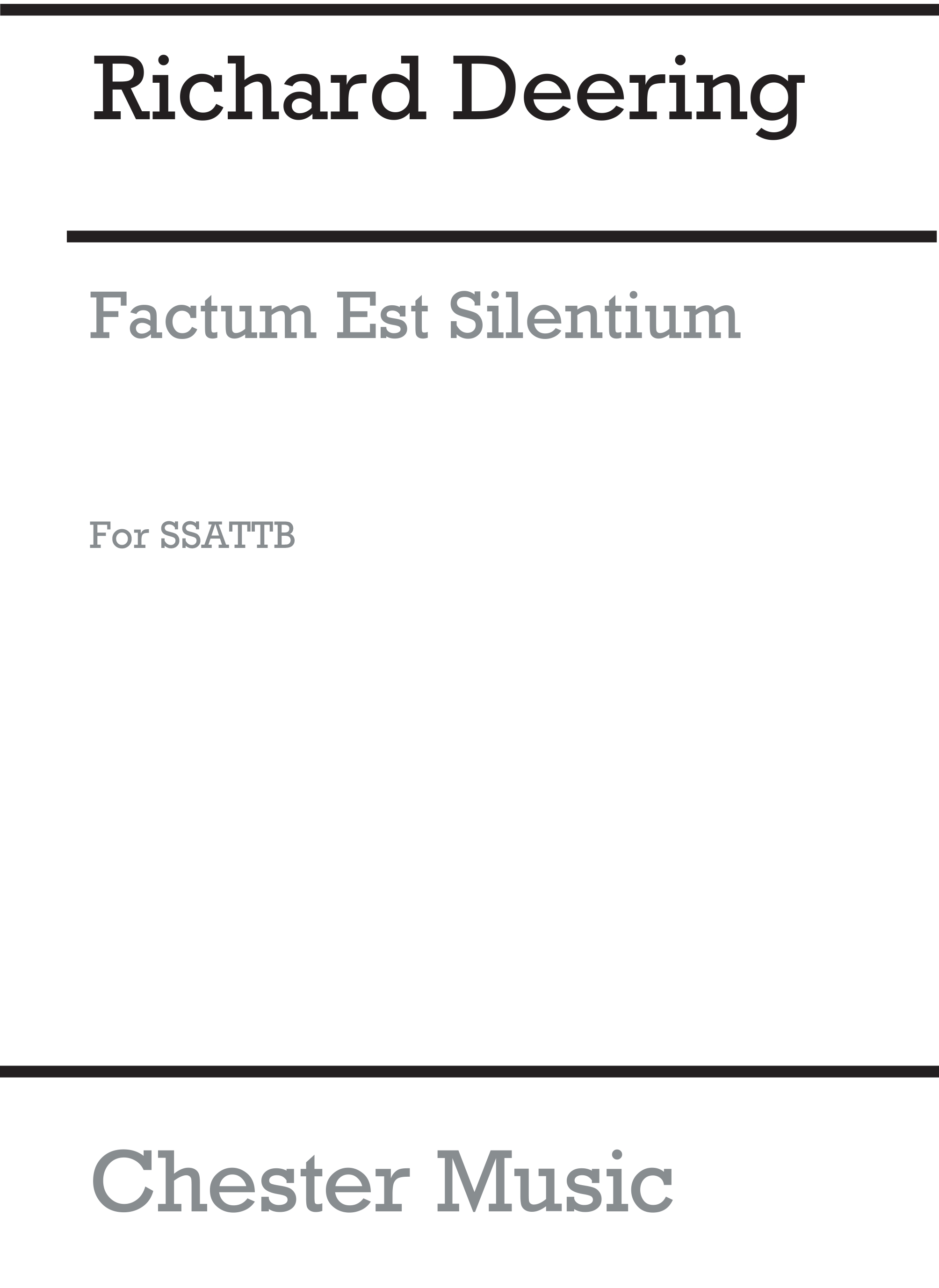 Richard Dering: Factum Est Silentium: Mixed Choir: Vocal Score