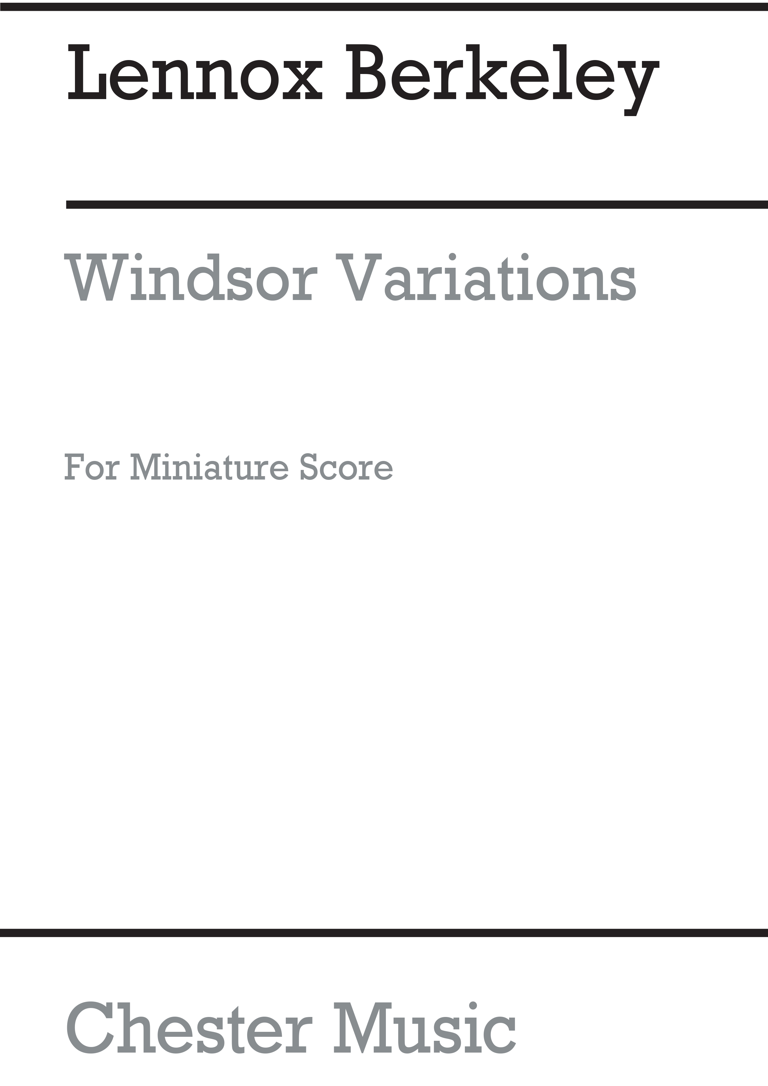 Lennox Berkeley: Windsor Variations Op.75 (Miniature Score): Orchestra: Score