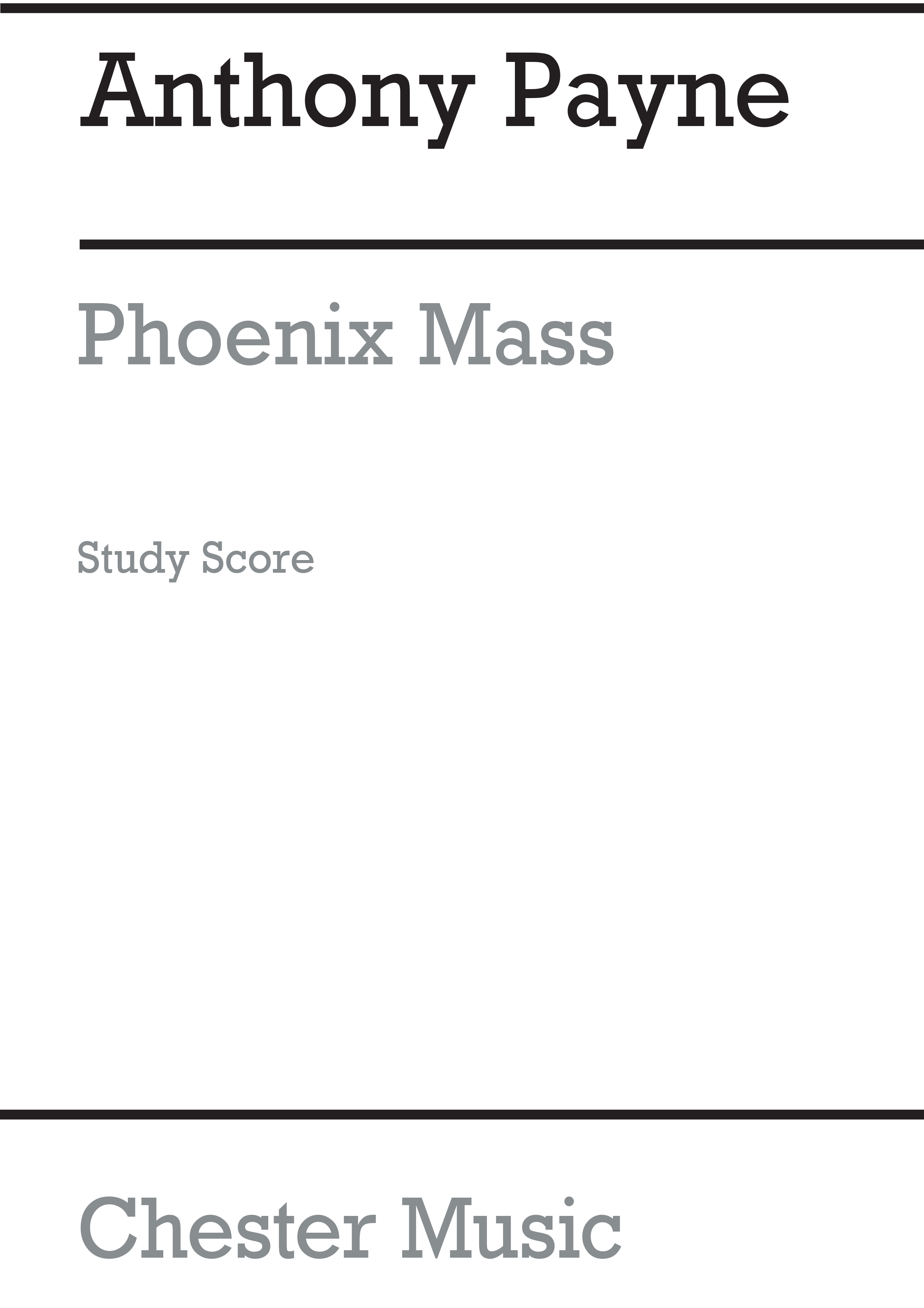 Anthony Payne: Phoenix Mass: SATB: Score