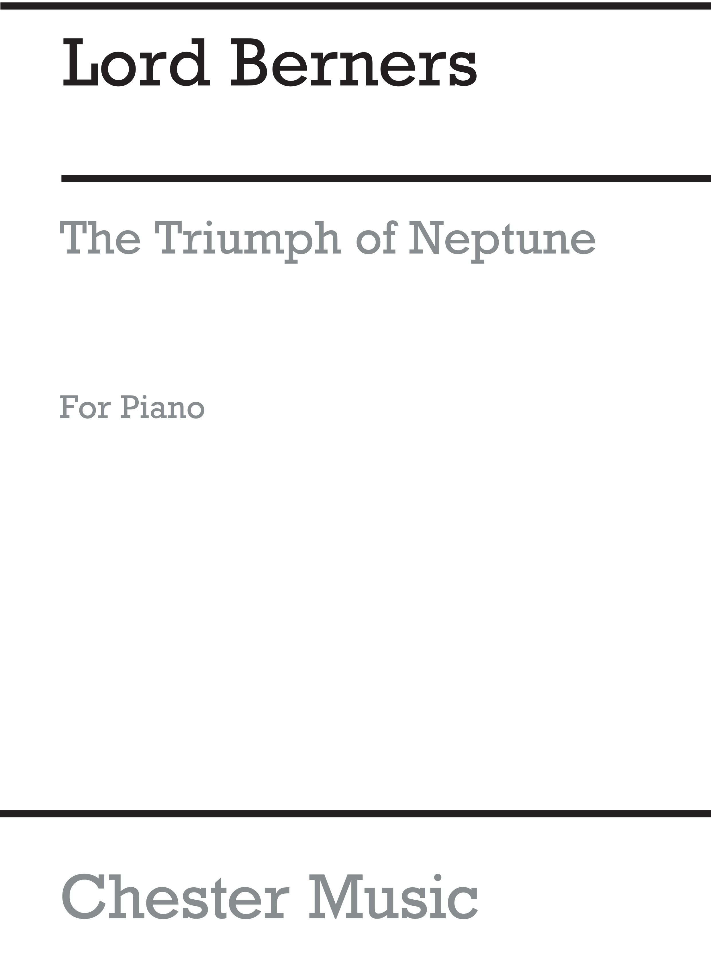 Lord Berners: The Triumph Of Neptune Suite For Piano: Piano: Instrumental Work