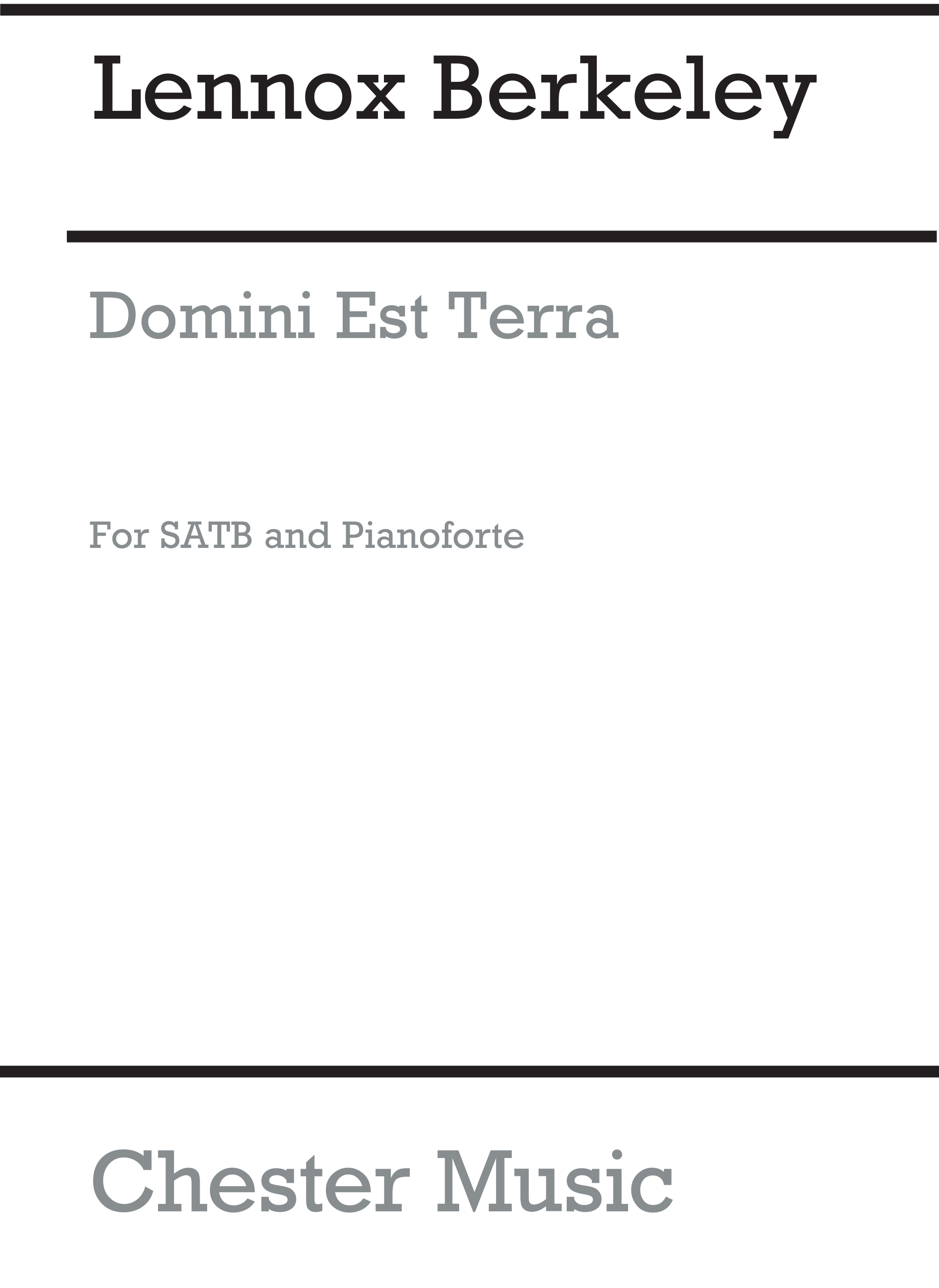 Lennox Berkeley: Domini Est Terra: SATB: Vocal Score