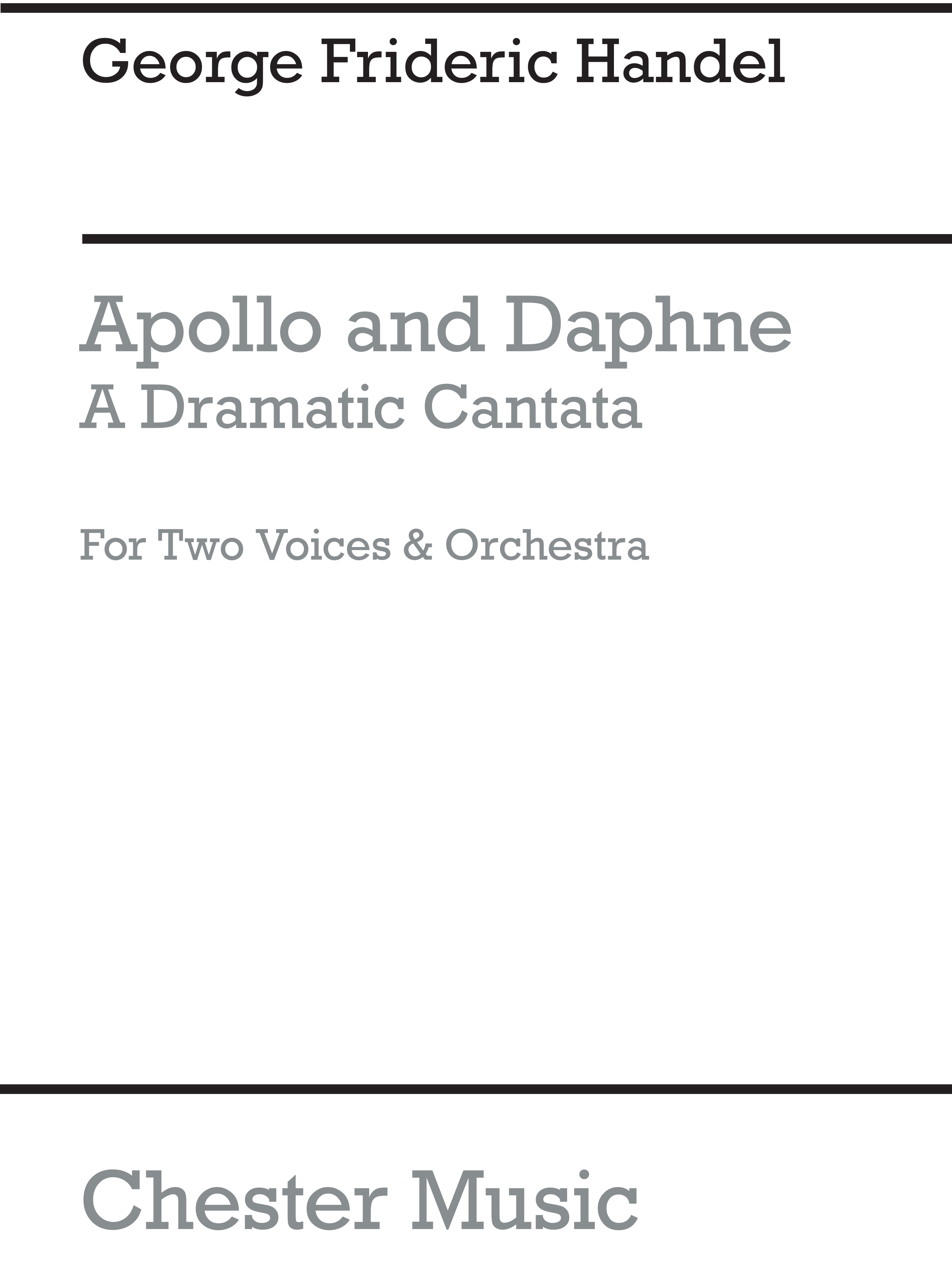 Georg Friedrich Hndel: Apollo And Daphne: Voice: Vocal Score