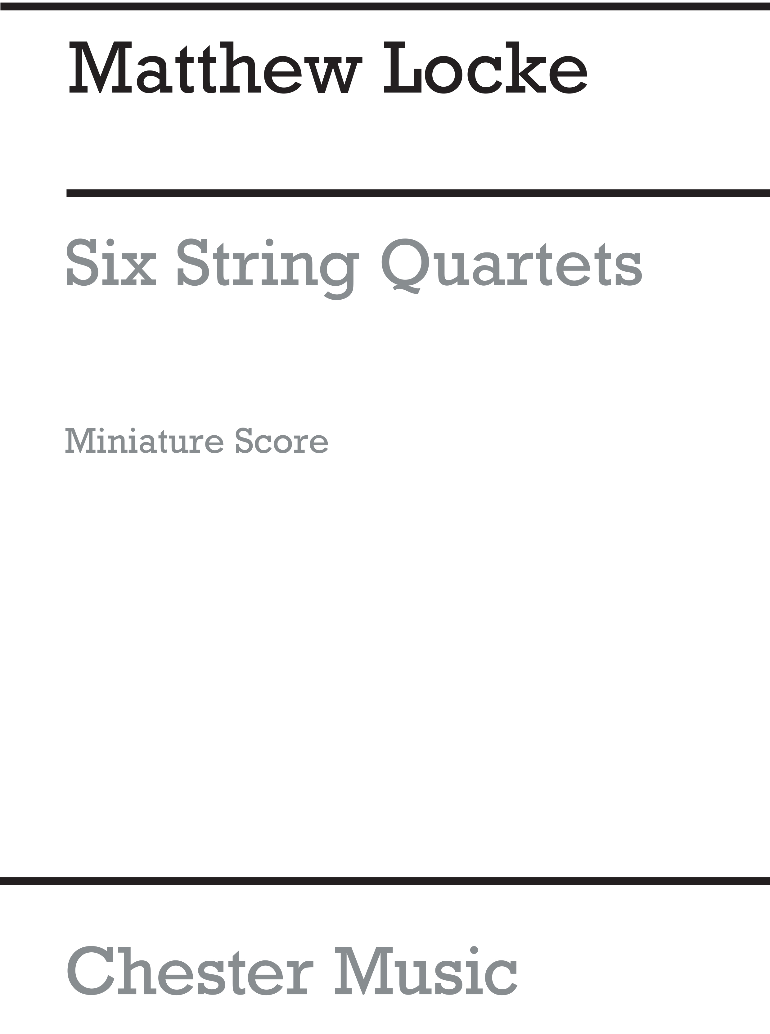 Matthew Locke: String Quartet No.1 (Miniature Score): String Quartet: Score