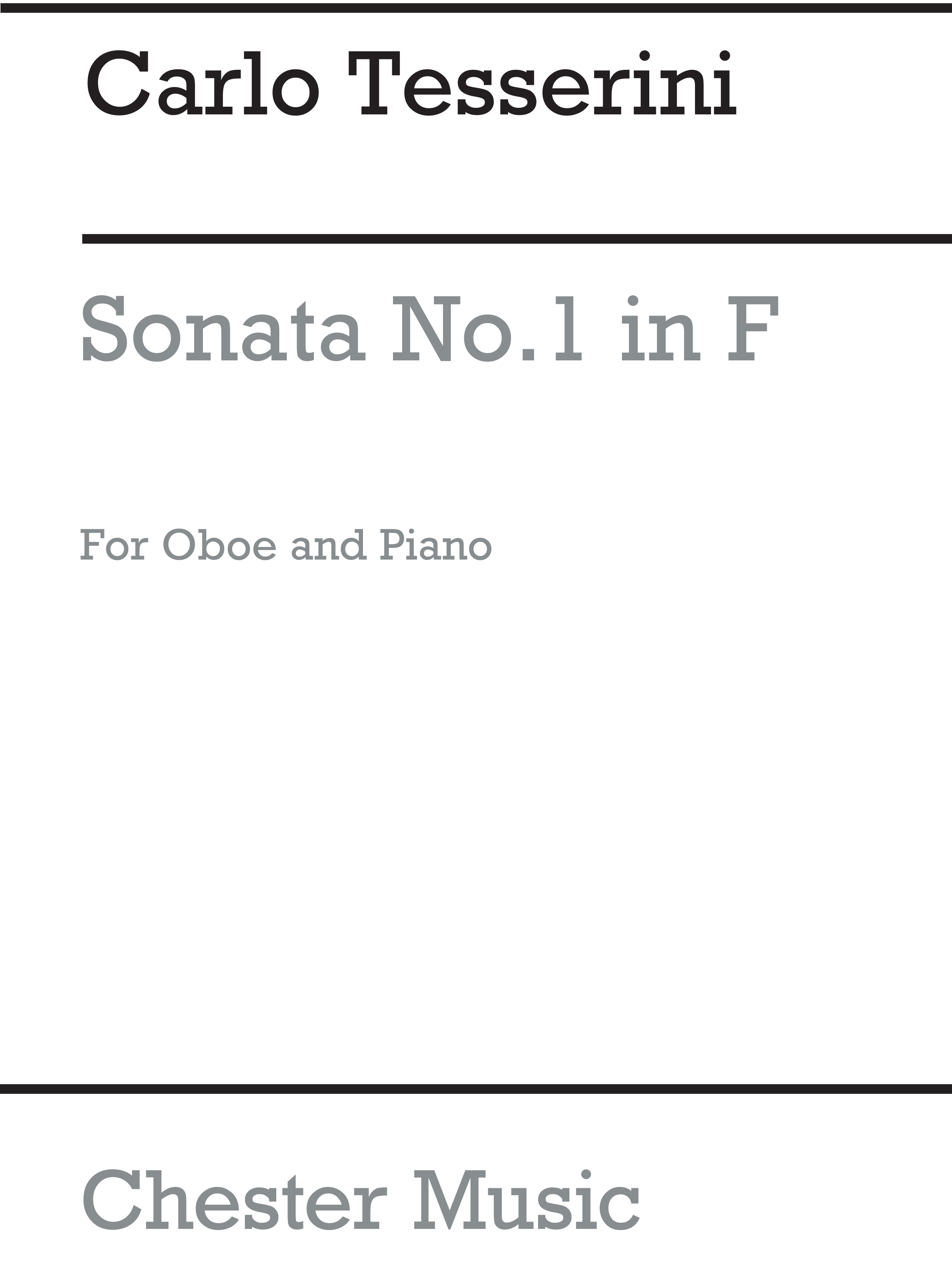Carlo Tessarini: Sonata No.1 In F For Oboe And Piano: Oboe: Instrumental Work