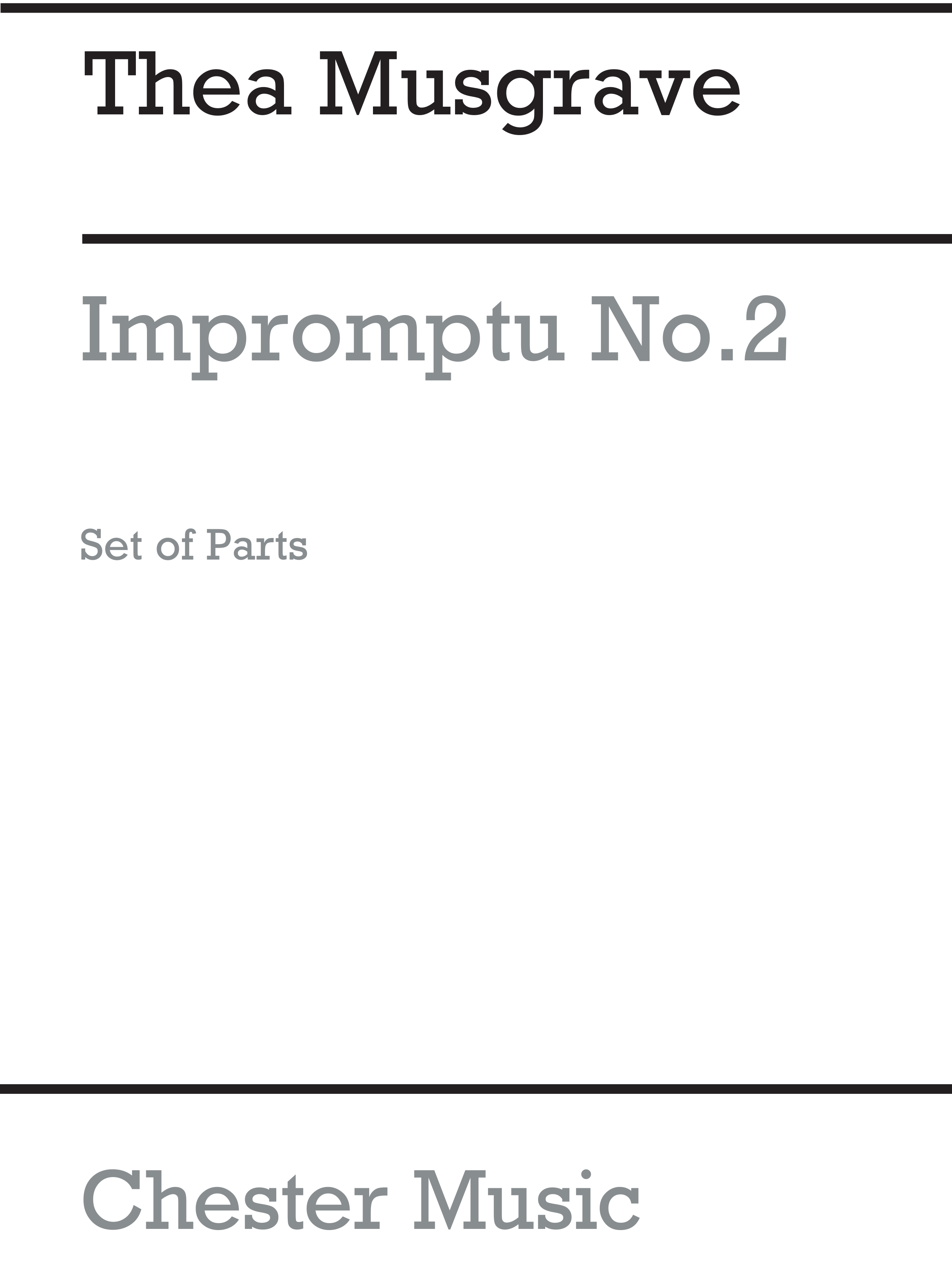 Thea Musgrave: Impromptu No.2 (Parts): Chamber Ensemble: Instrumental Work