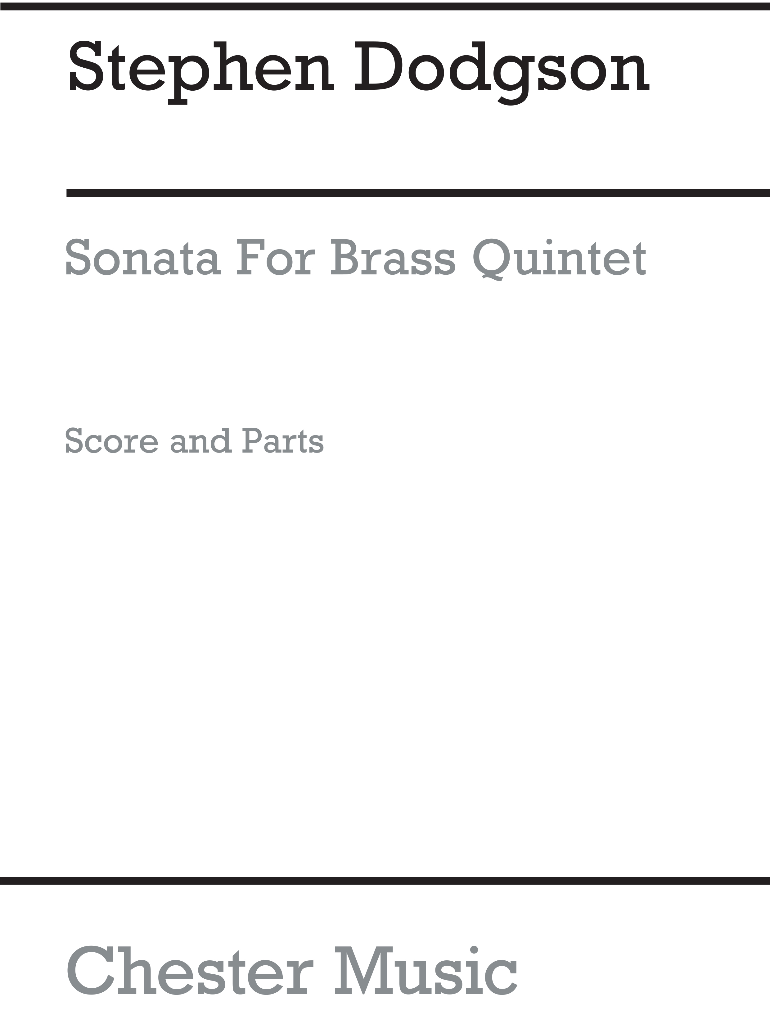 Stephen Dodgson: Sonata For Brass Quintet: Brass Ensemble: Instrumental Work