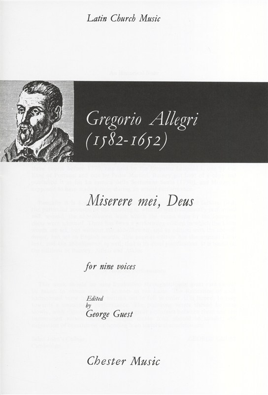 Gregorio Allegri: Miserere Mei  Deus: SATB: Vocal Score