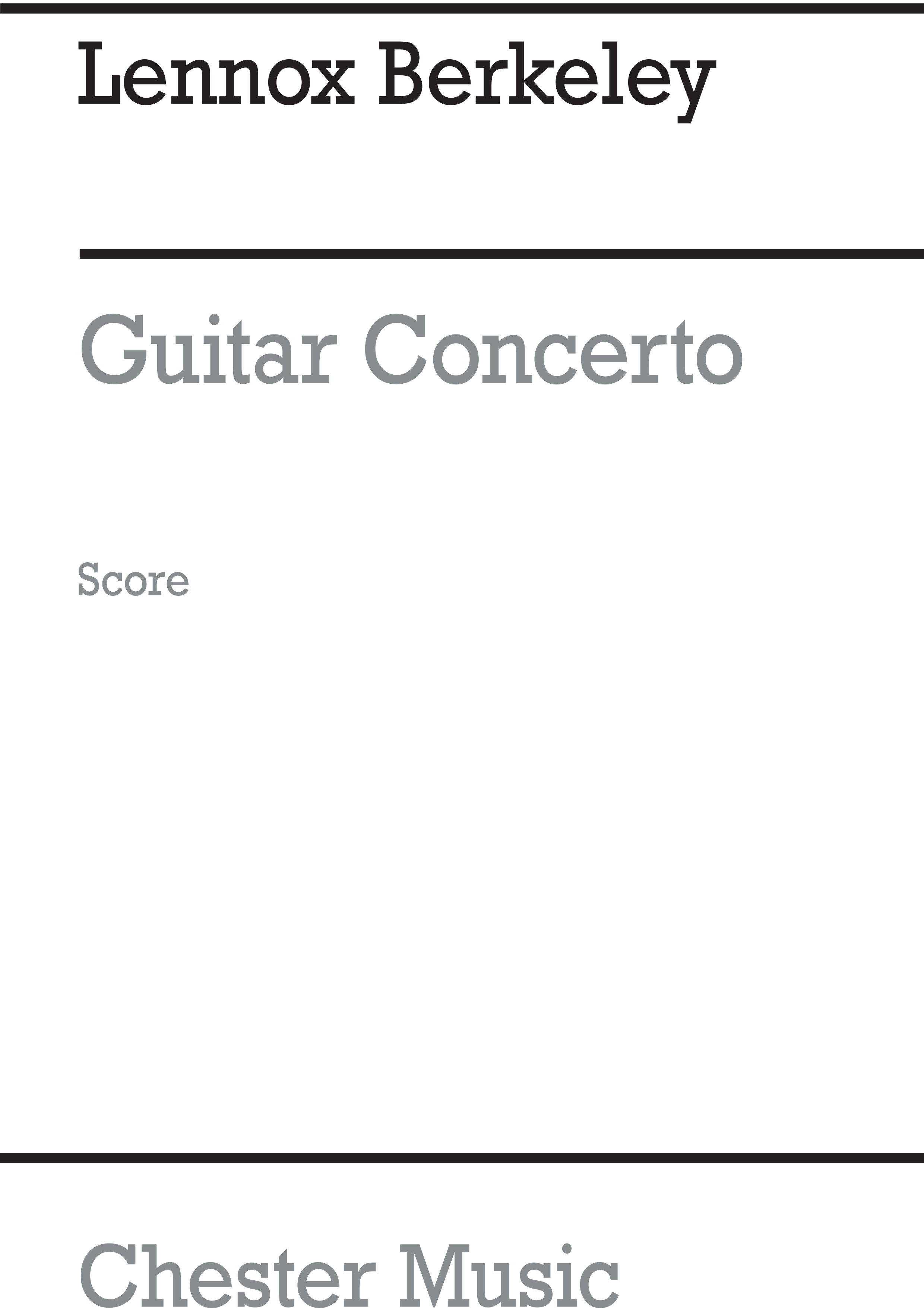 Lennox Berkeley: Concerto For Guitar And Orchestra Op.88: Guitar: Miniature