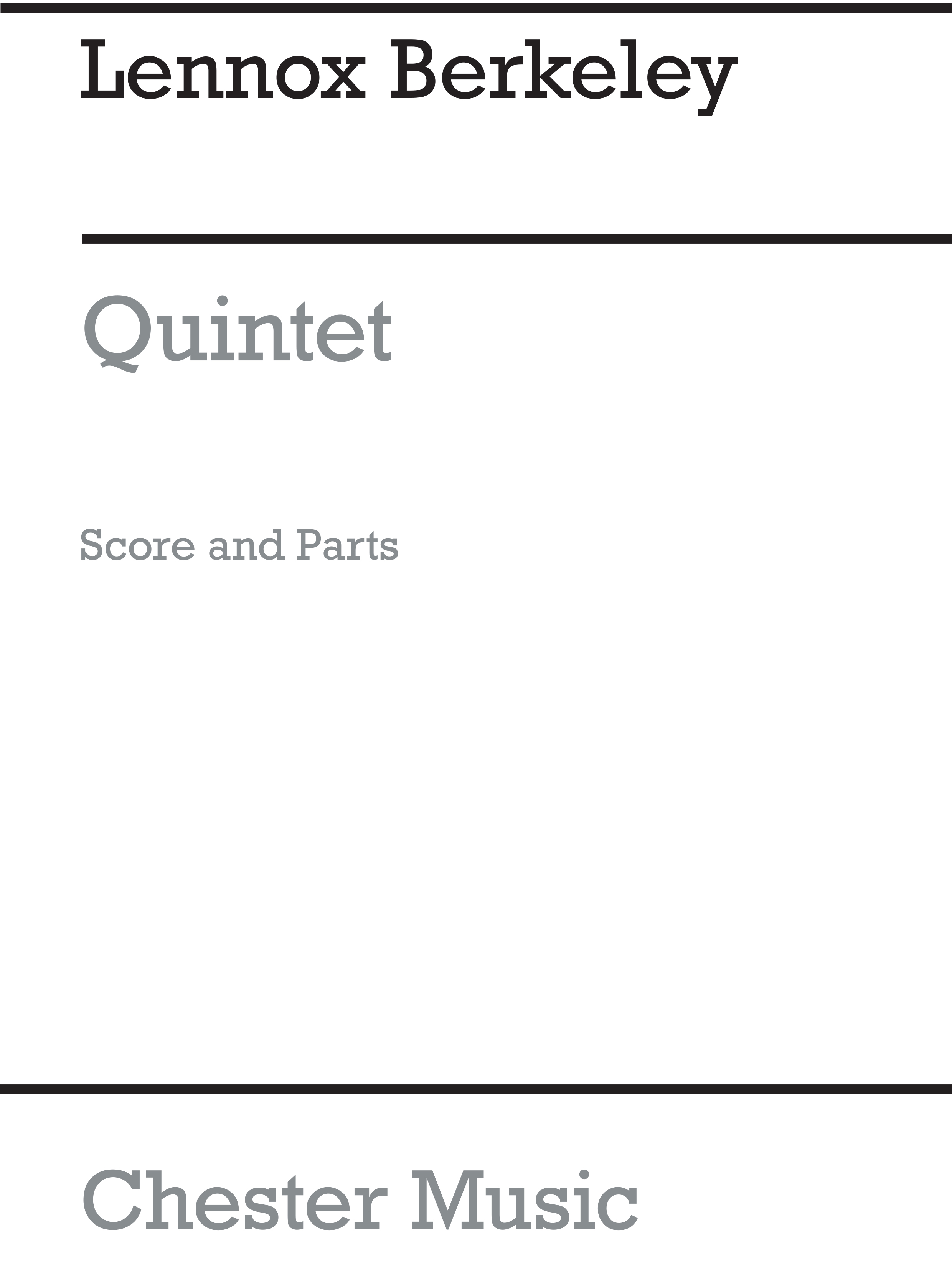 Lennox Berkeley: Quintet Op.90: Chamber Ensemble: Instrumental Work