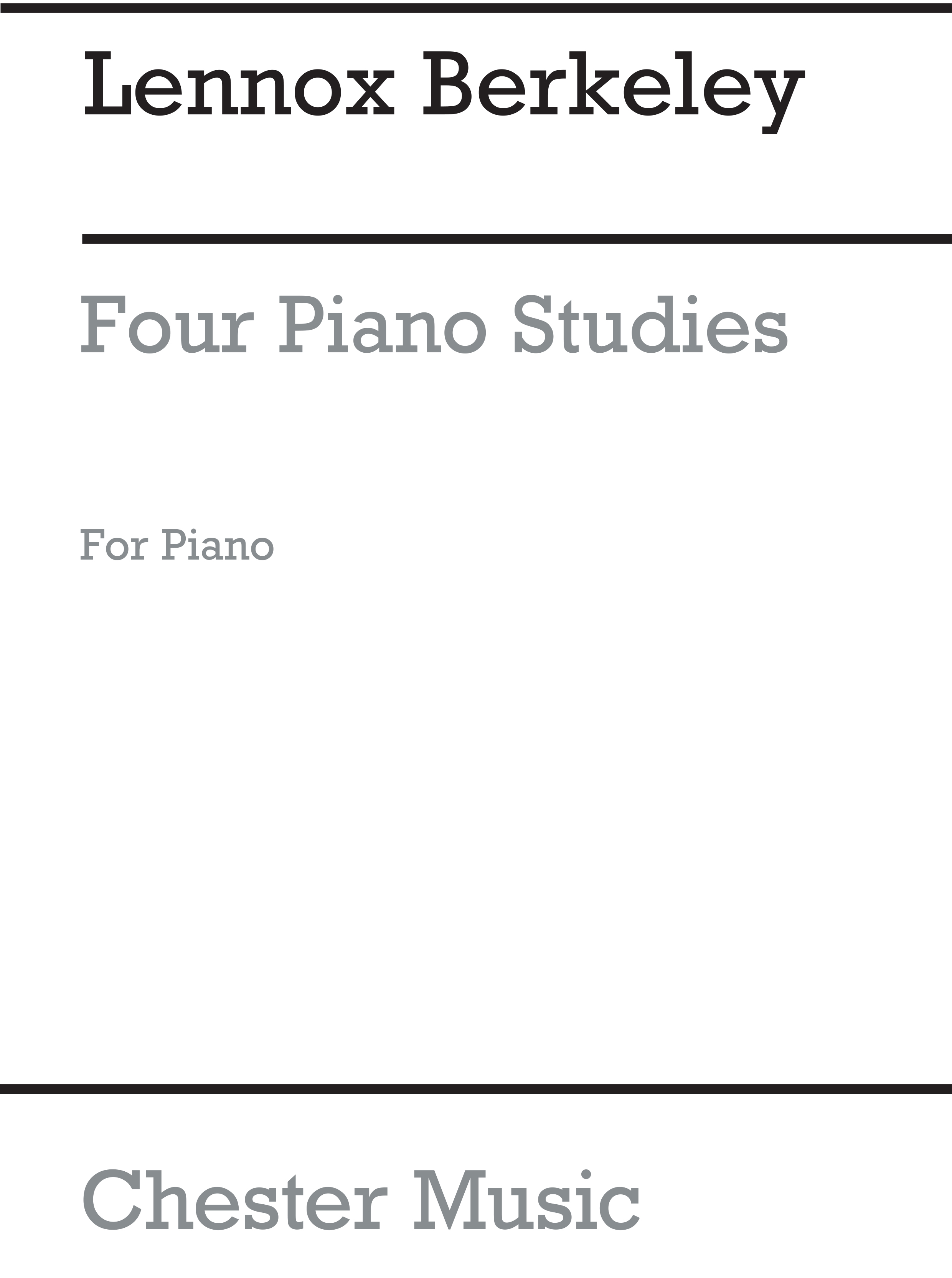 Lennox Berkeley: Four Piano Studies Op. 82: Piano: Study