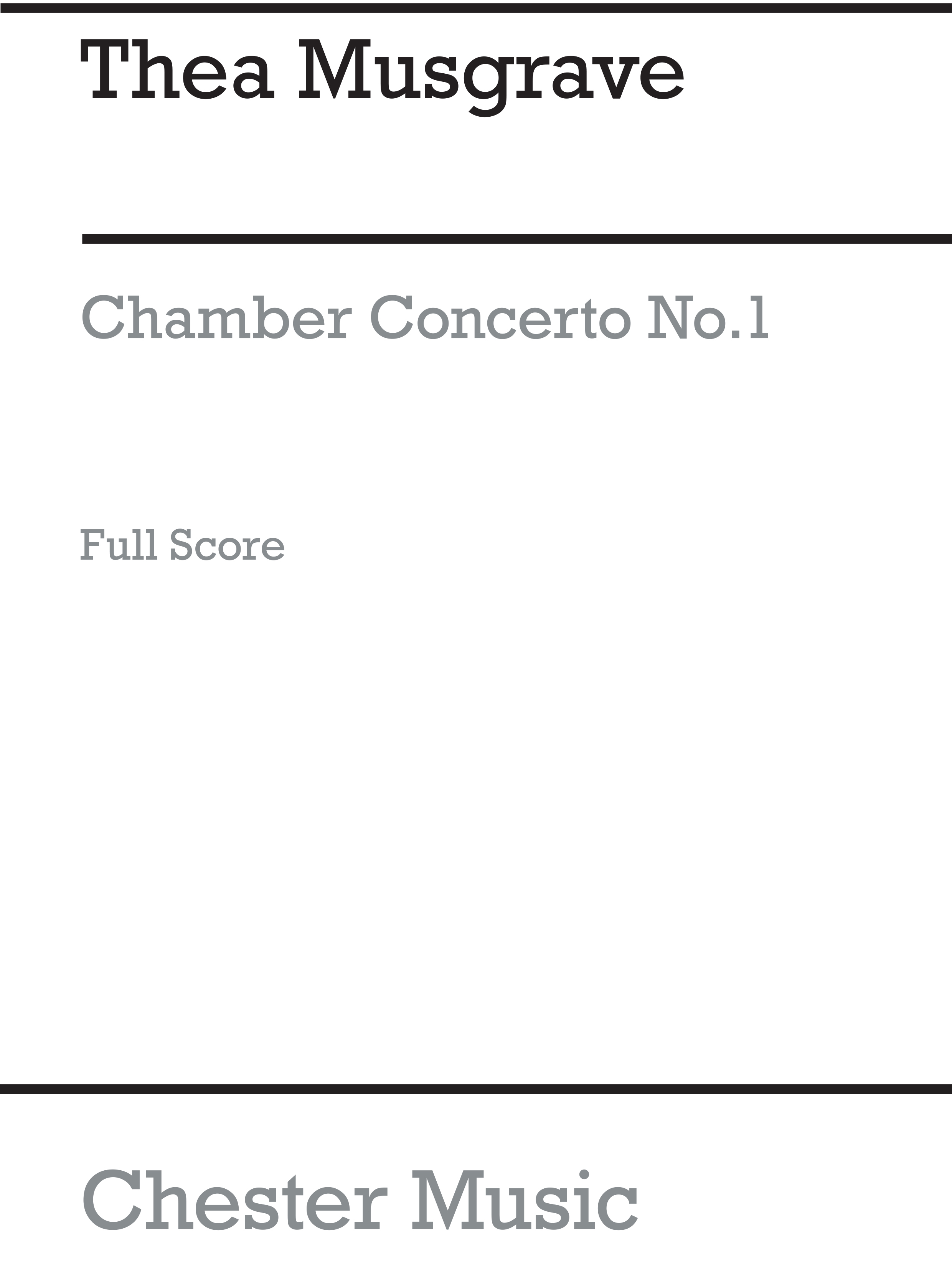 Thea Musgrave: Chamber Concerto No.1 For Nine Instruments: Orchestra: Score