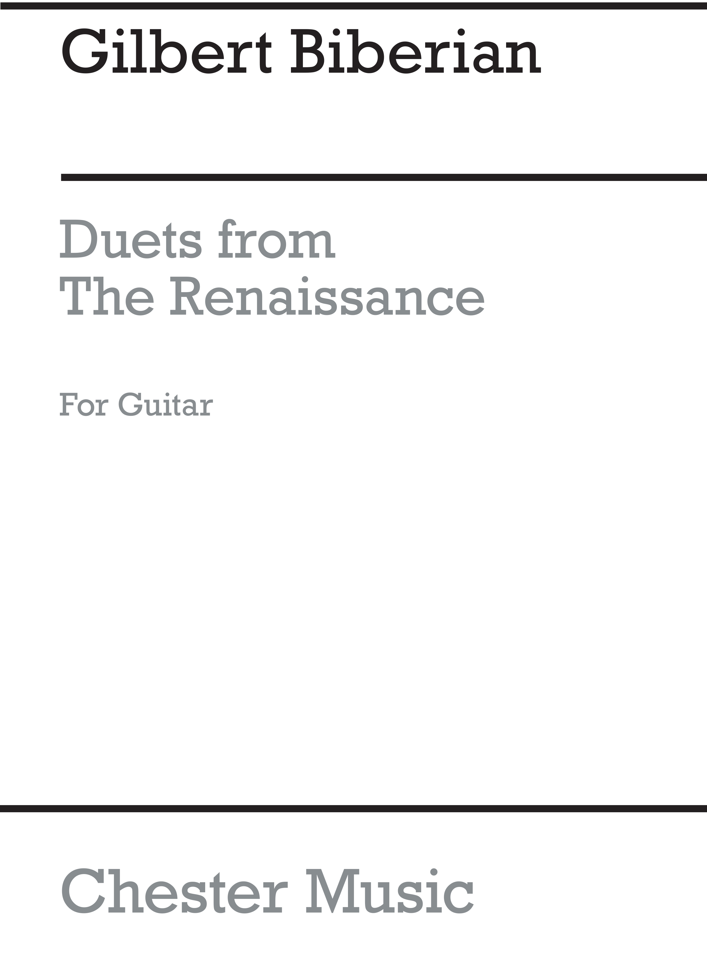 Gilbert Biberian: Guitar Duets From The Renaissance: Guitar: Instrumental Album