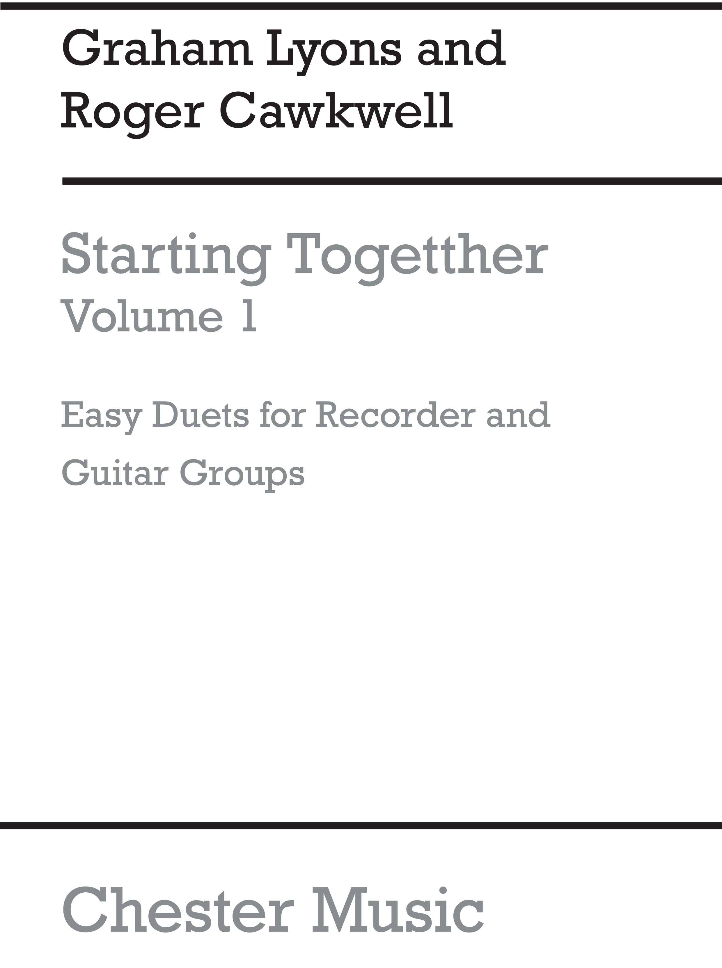 Graham Lyons: Starting Together 1: Treble Recorder: Instrumental Work