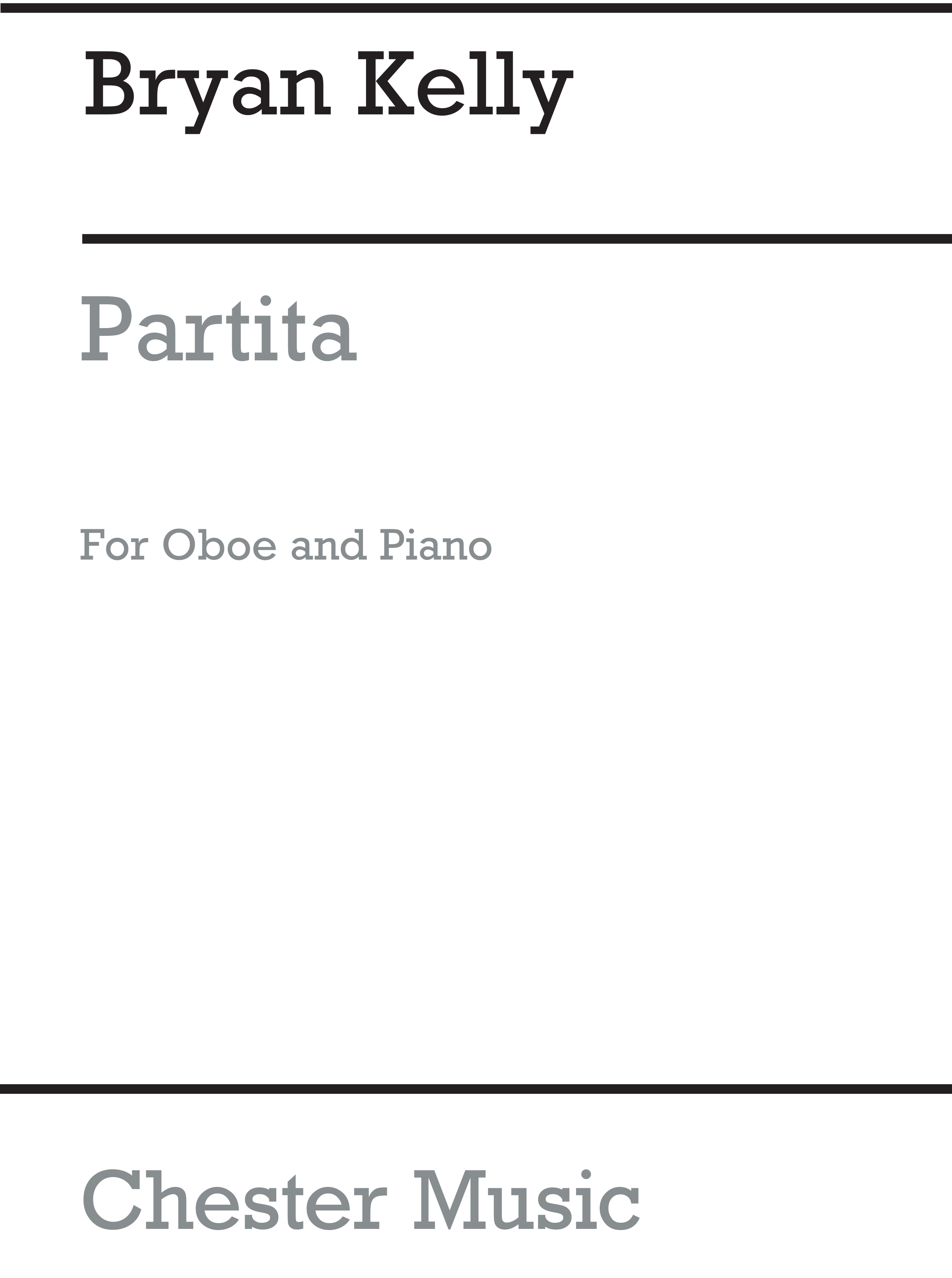 Bryan Kelly: Partita for Oboe and Piano: Oboe: Instrumental Work
