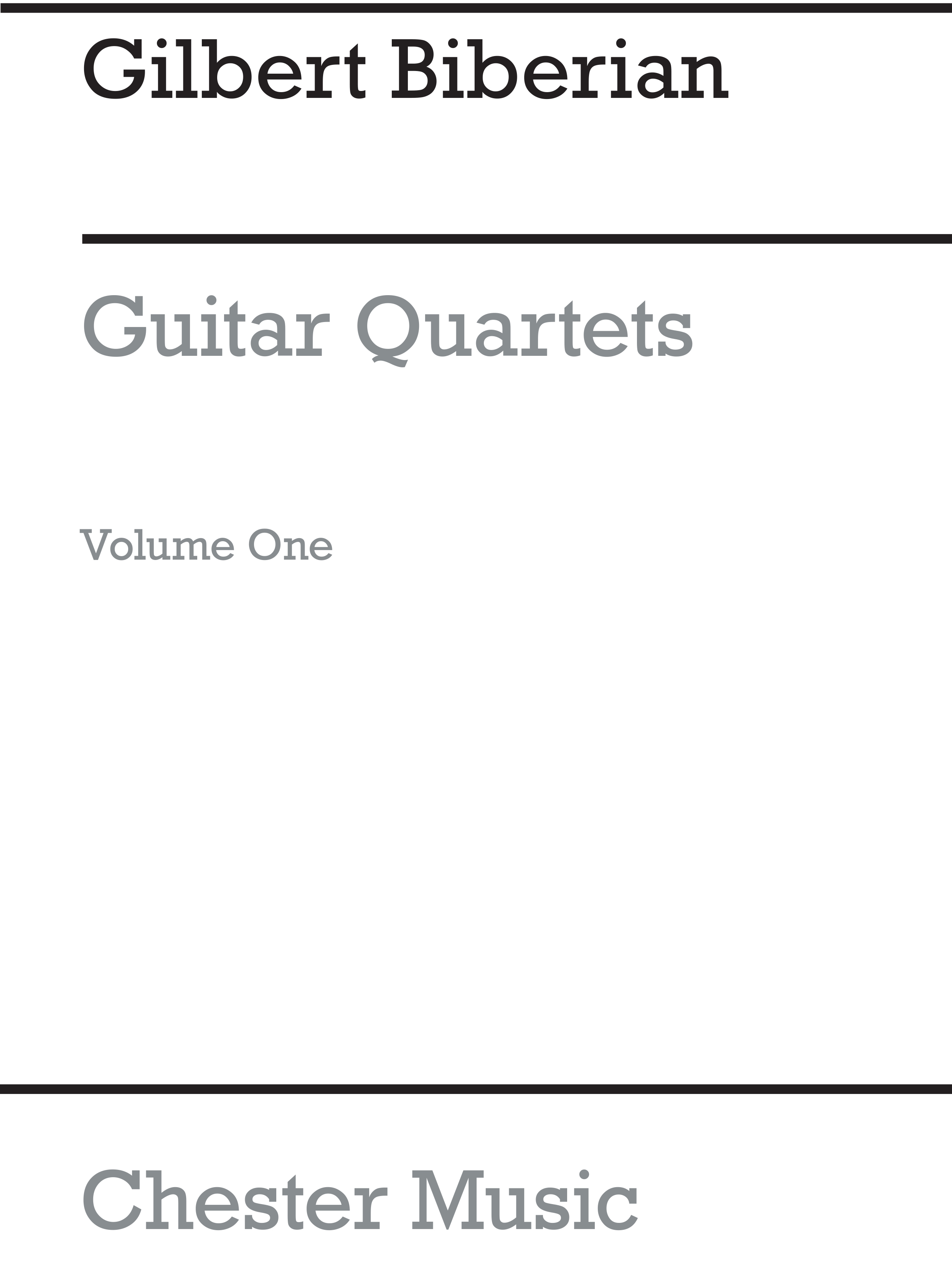 Gilbert Biberian: Guitar Quartets Volume 1: Guitar: Score and Parts