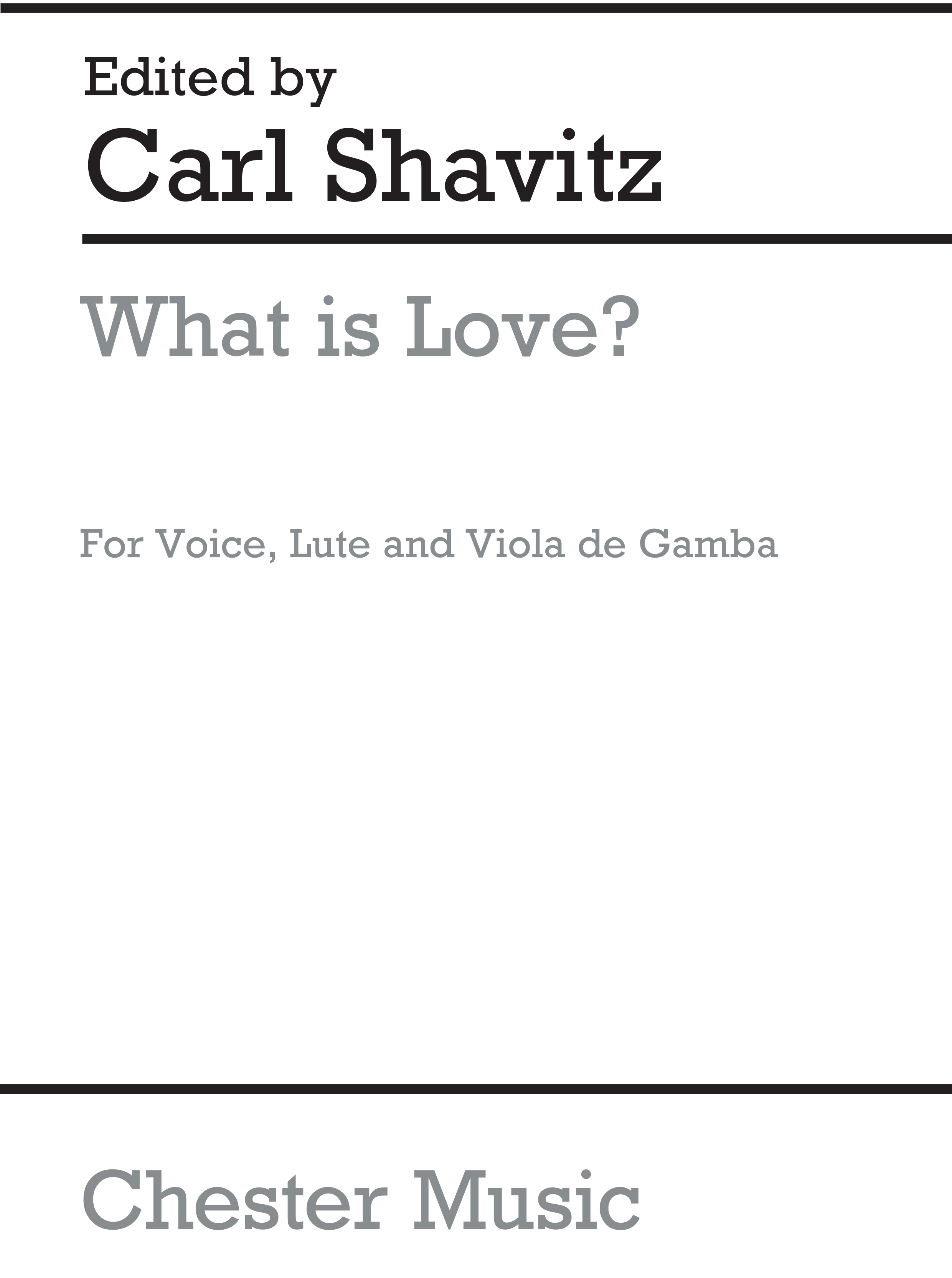 Shavitz: What Is Love?: Voice: Instrumental Work