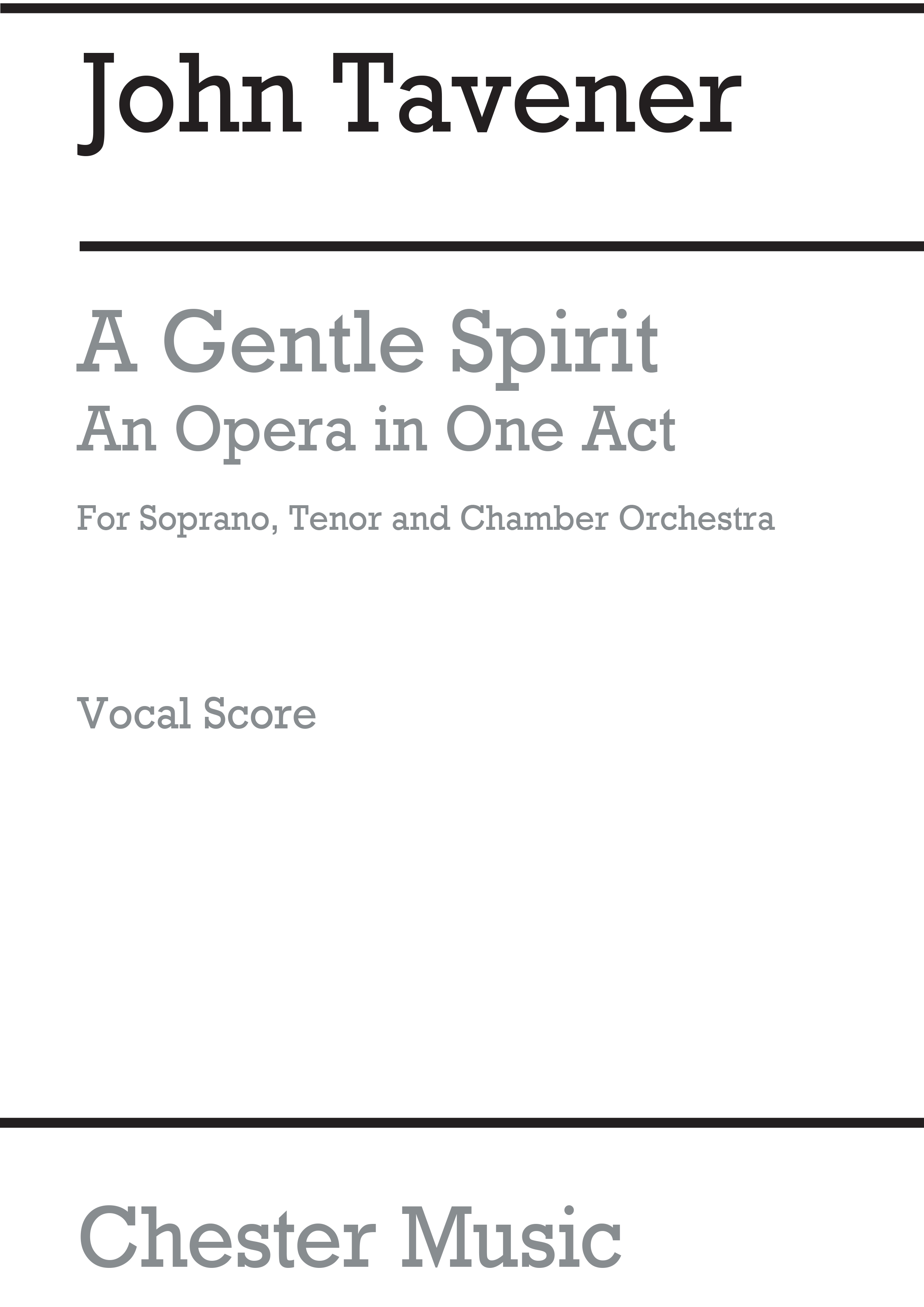 John Tavener: A Gentle Spirit (Full Score): Opera: Score