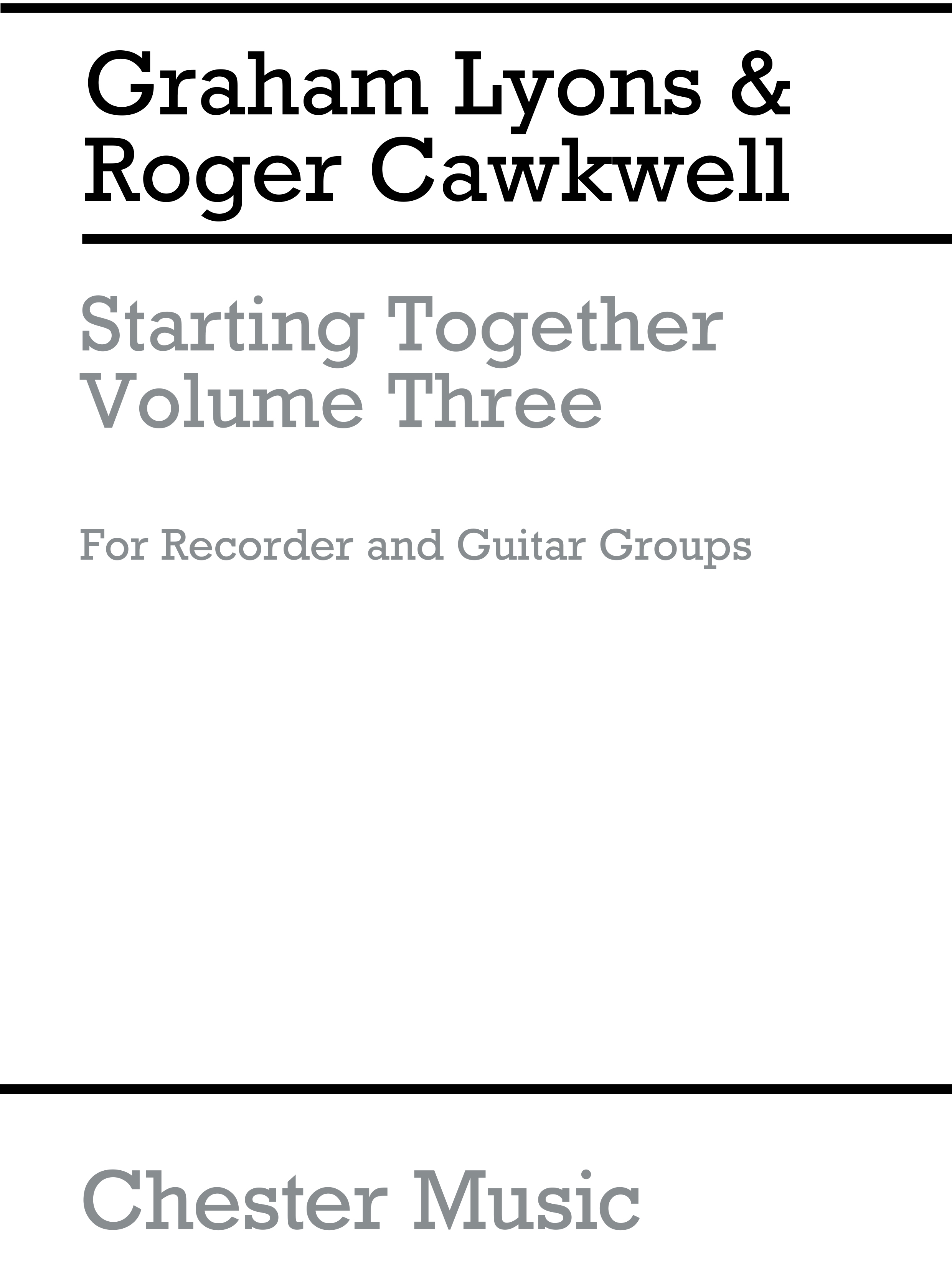 Graham Lyons: Starting Together Easy Duets Volume 3: Recorder: Instrumental