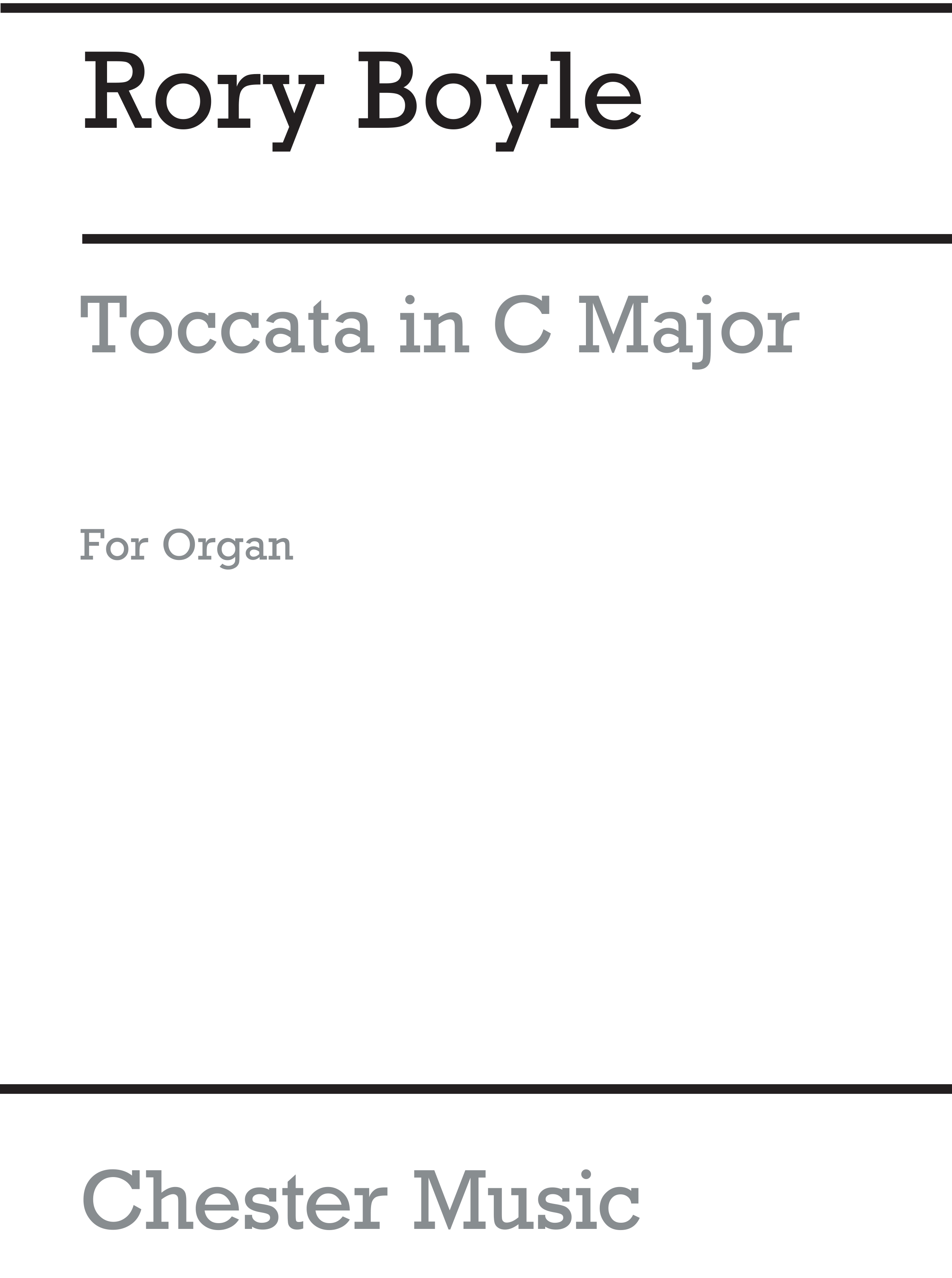 Rory Boyle: Toccata for Organ: Organ: Instrumental Work