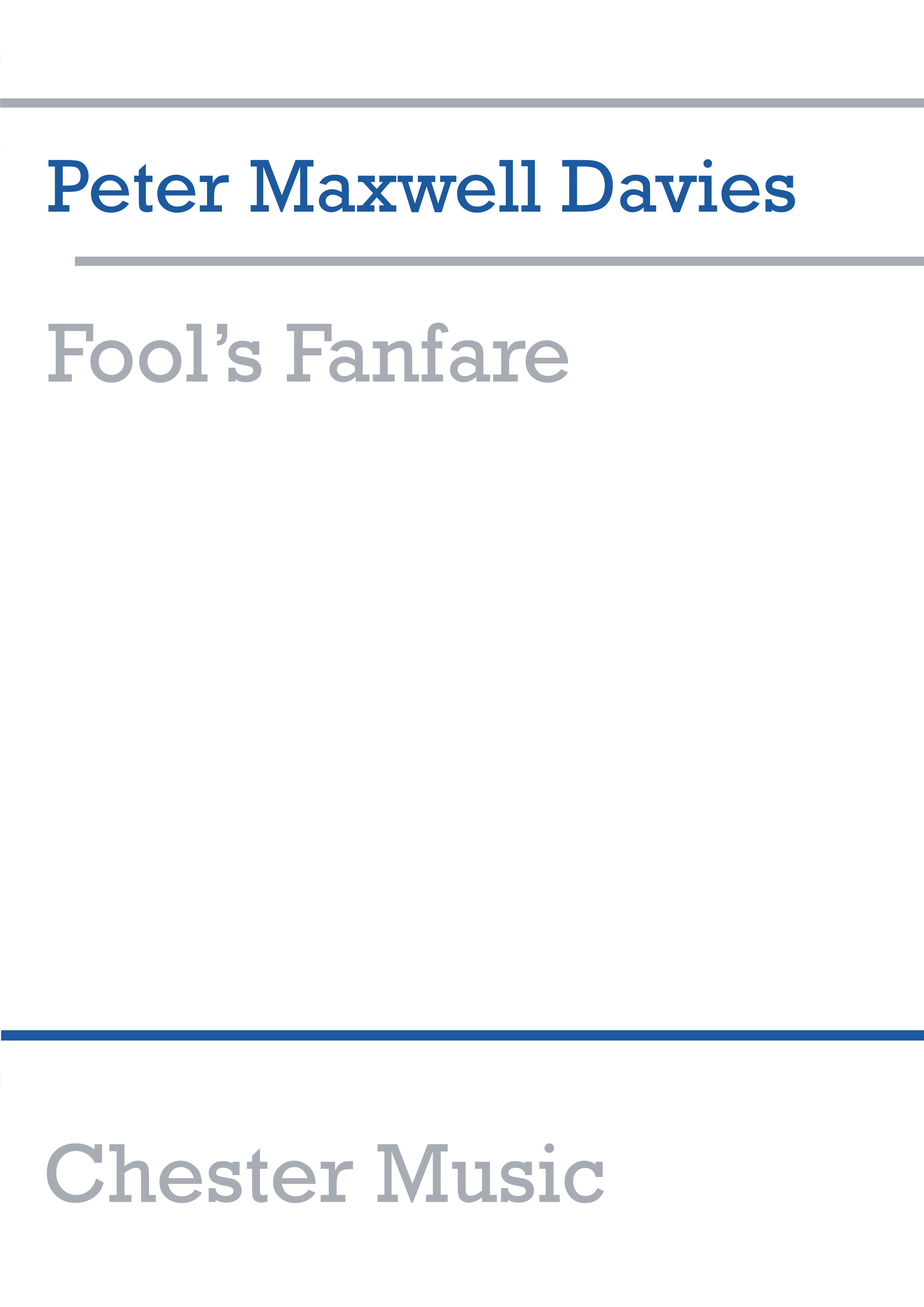 Peter Maxwell Davies: Fool's Fanfare: Voice: Score