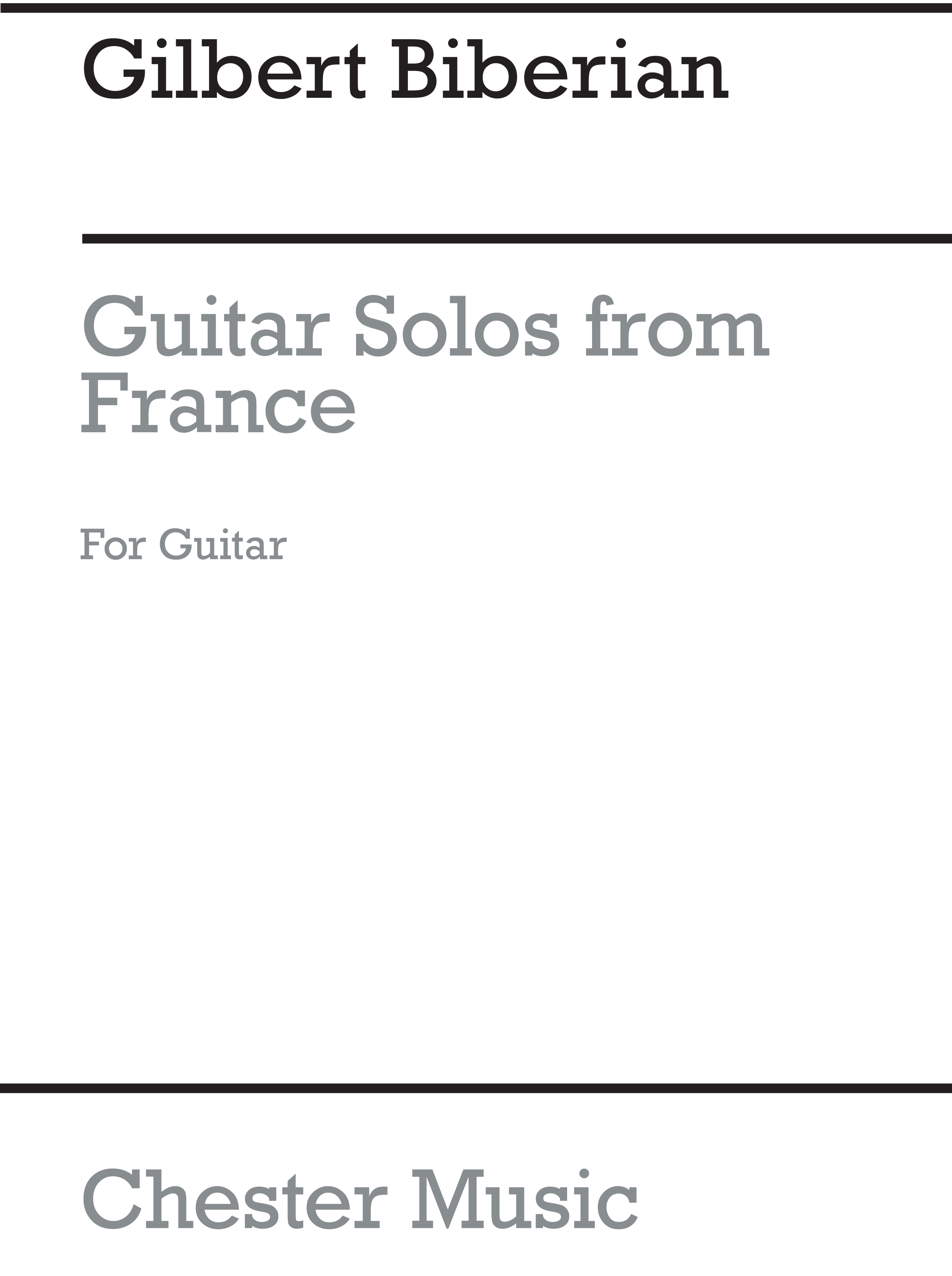 Gilbert Biberian: Guitar Solos From France: Guitar: Instrumental Album