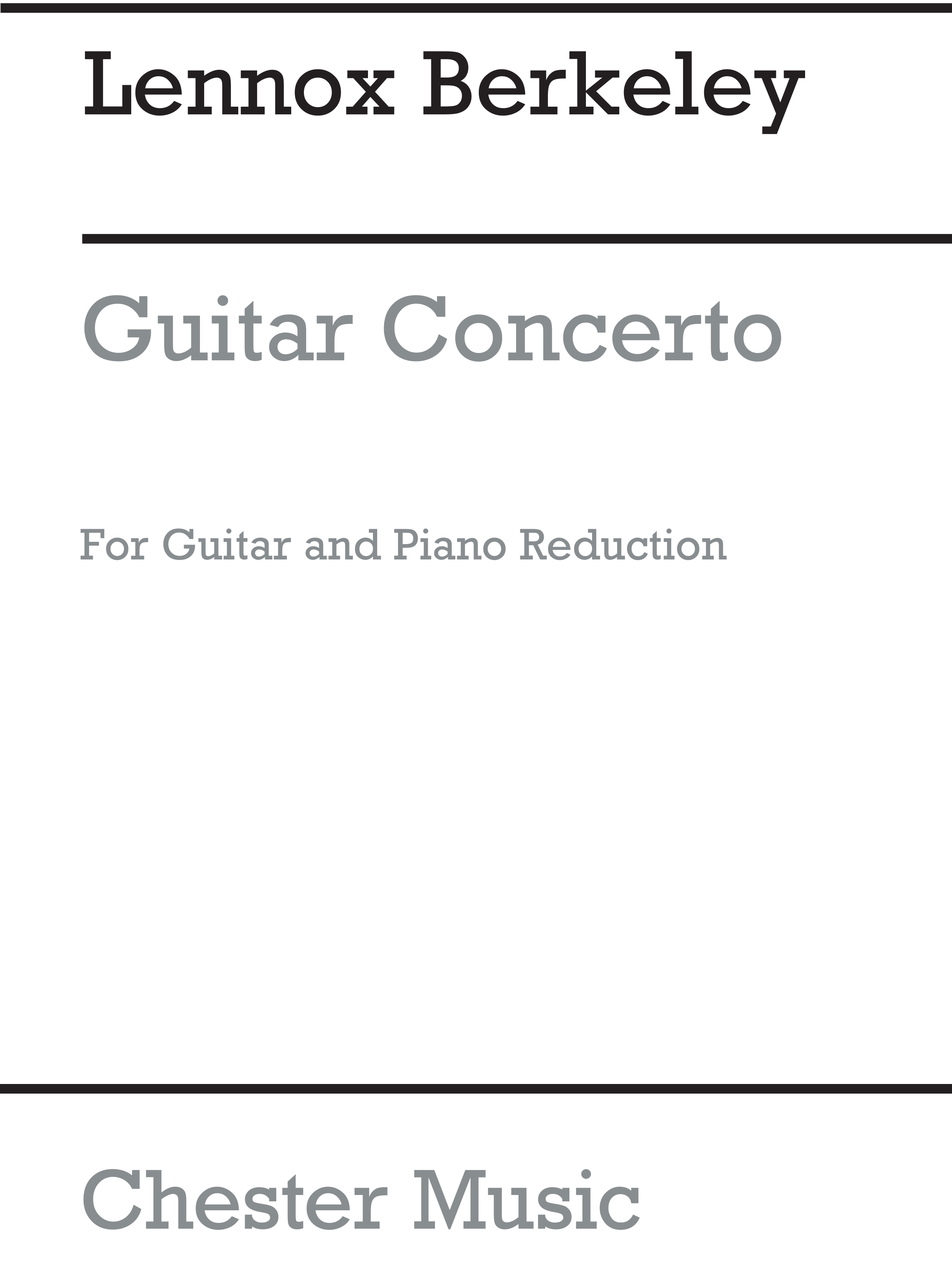 Lennox Berkeley: Concerto For Guitar And Orchestra Op.88: Guitar: Instrumental